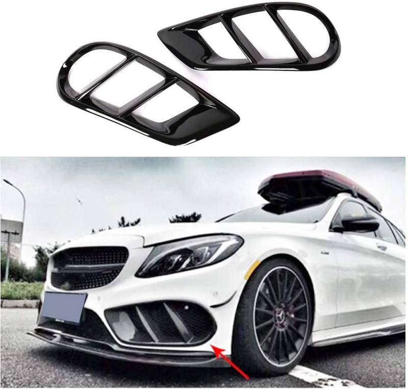 TGFOF Glanz Schwarz Lufteinlass Entlüftung für W205 C-Klasse C43 AMG Air Vent von TGFOF