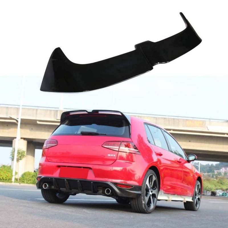 TGFOF Heckscheiben-Dachspoiler Flügellippe Schwarz glänzend ABS passend für Volkswagen VW Golf 7 MK7 VII 7 7.5 GTI R 2014-2019 Schrägheck Heckkofferraum Dachlippe Spoiler Tail Wing von TGFOF