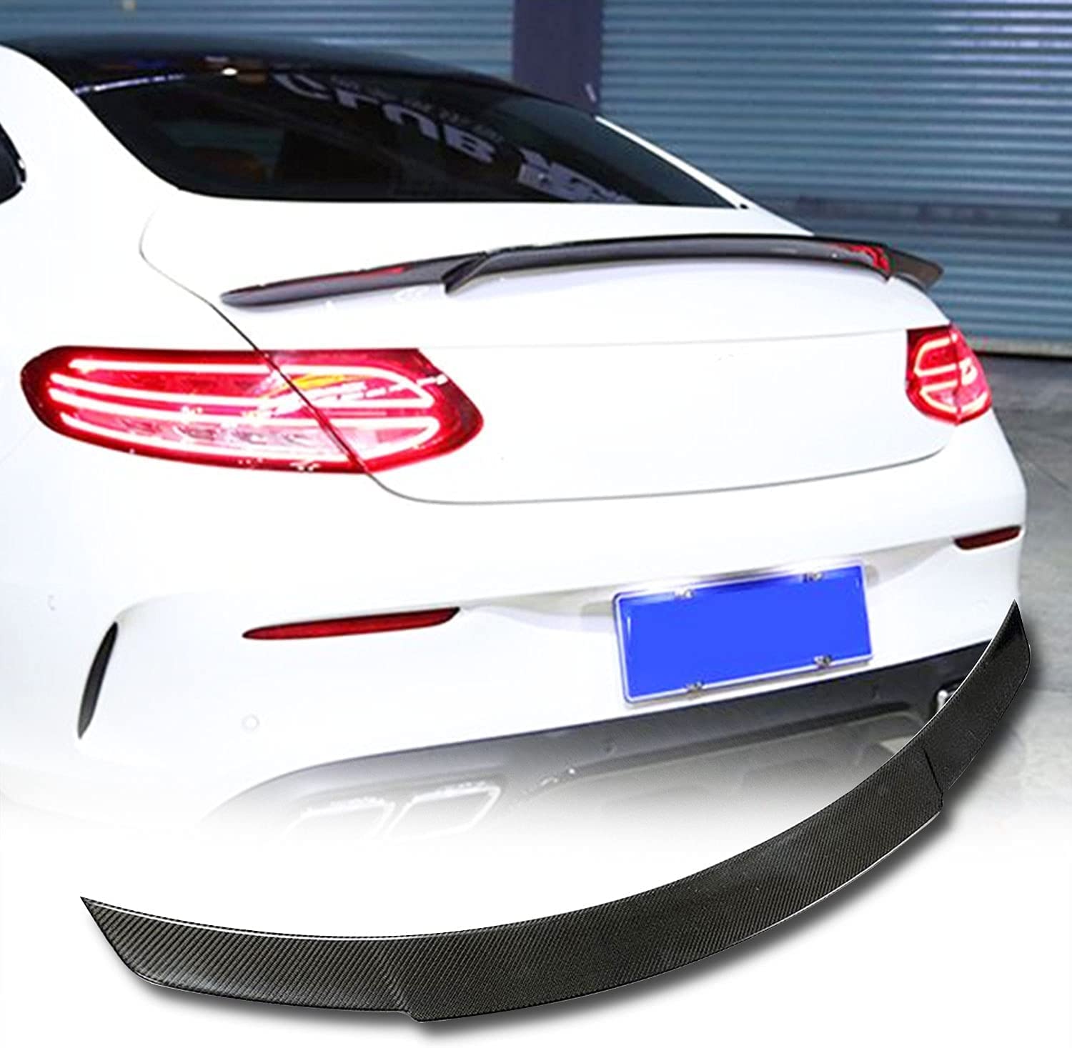 TGFOF Heckspoiler aus echtem Kohlefaser, passend für Mercedes Benz C-Klasse C205 C43 C63 AMG Coupe 2015-2019 Factory Outlet CF C180 C200 C250 C300 C350 Heckklappenabdeckung Highkick-Flügellippe von TGFOF