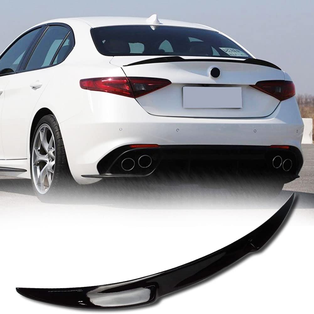 TGFOF Heckspoiler passend für Alfa Romeo Giulia Limousine 2015–2022, Fiberglas, glänzend, schwarz, Heckspoiler, Hecklippe, Autozubehör von TGFOF