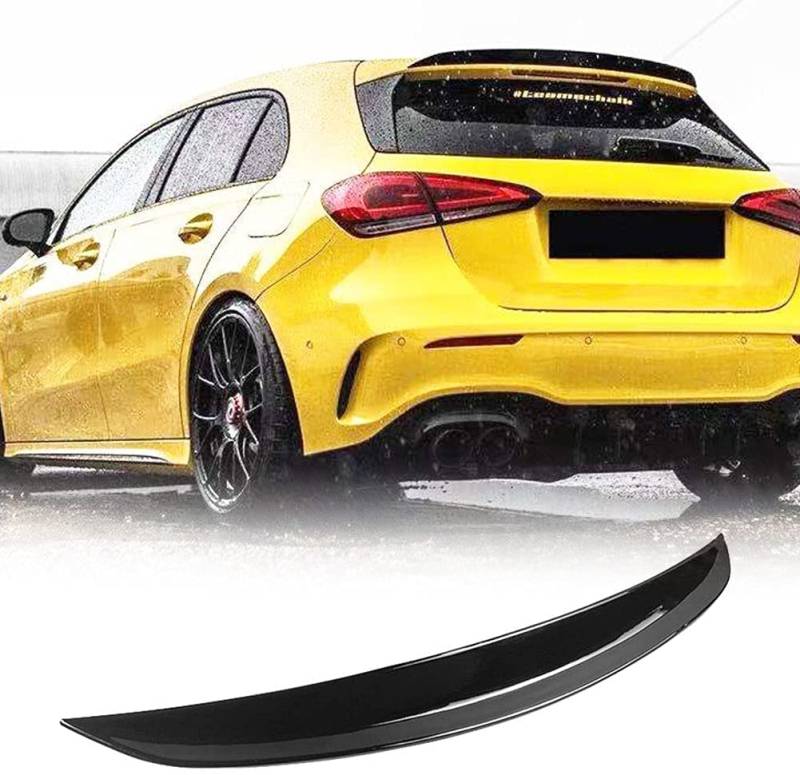 TGFOF Heckspoiler passt für Mercedes-Benz A-Klasse W177 A180 A200 A35 A45 AMG A180 A160 A220 A250 2019-2021 ABS Material glänzend schwarz Auto Heckklappe Heckklappe Highkick-Spoiler Flügellippe von TGFOF