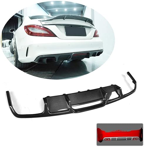 TGFOF Heckstoßstangen-Diffusor aus Kohlefaser, passend für Mercedes Benz CLS-Klasse W218 CLS63 AMG Limousine 4-Türer 2015-2017 Fabrik Outlet CF Untere Stoßstange Lippe Spoiler Karosserie Kit von TGFOF