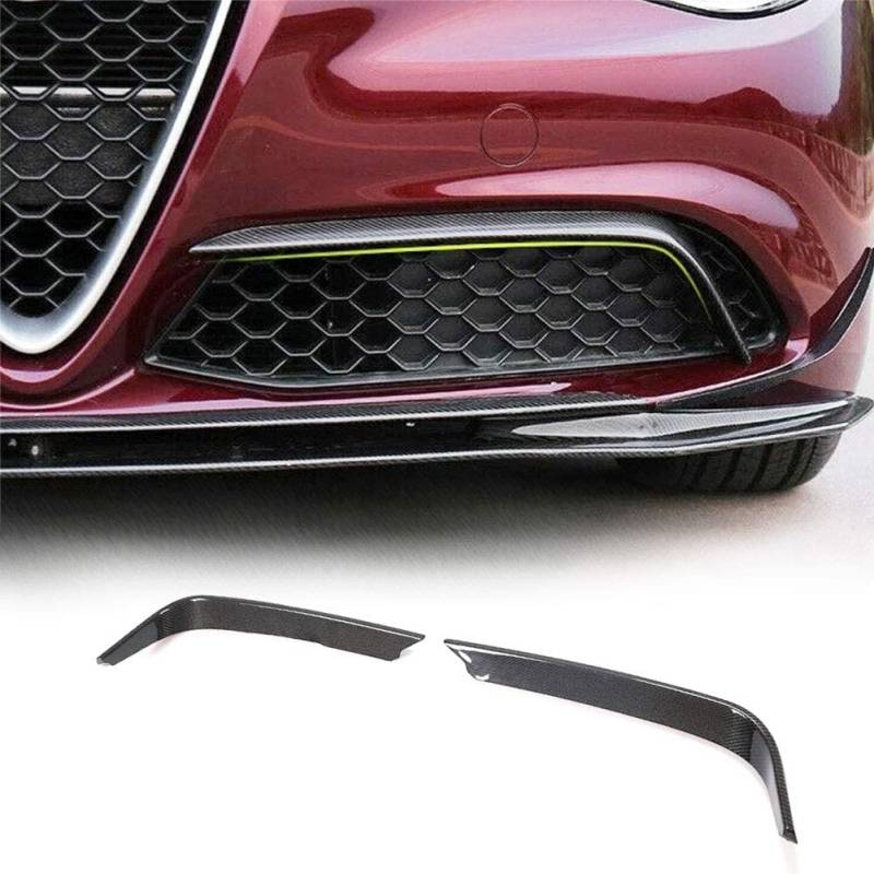 TGFOF Kohlefaser-Canards für Alfa Romeo Giulia Limousine 4-Türer 2015-2020 Frontstoßstangen-Spoiler-Splitterschutz-Kits, Fabrikauslass von TGFOF