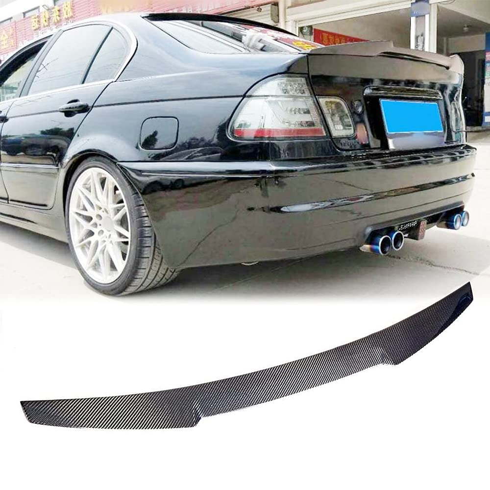 TGFOF Kohlefaser Heckspoiler passend für BMW 3er E46 316i 318i 320i 323i 325i 328i 330i M3 Limousine 1998-2005 Glänzend Carbon Heckflügel Spoiler Lippe Auto Zubehör von TGFOF