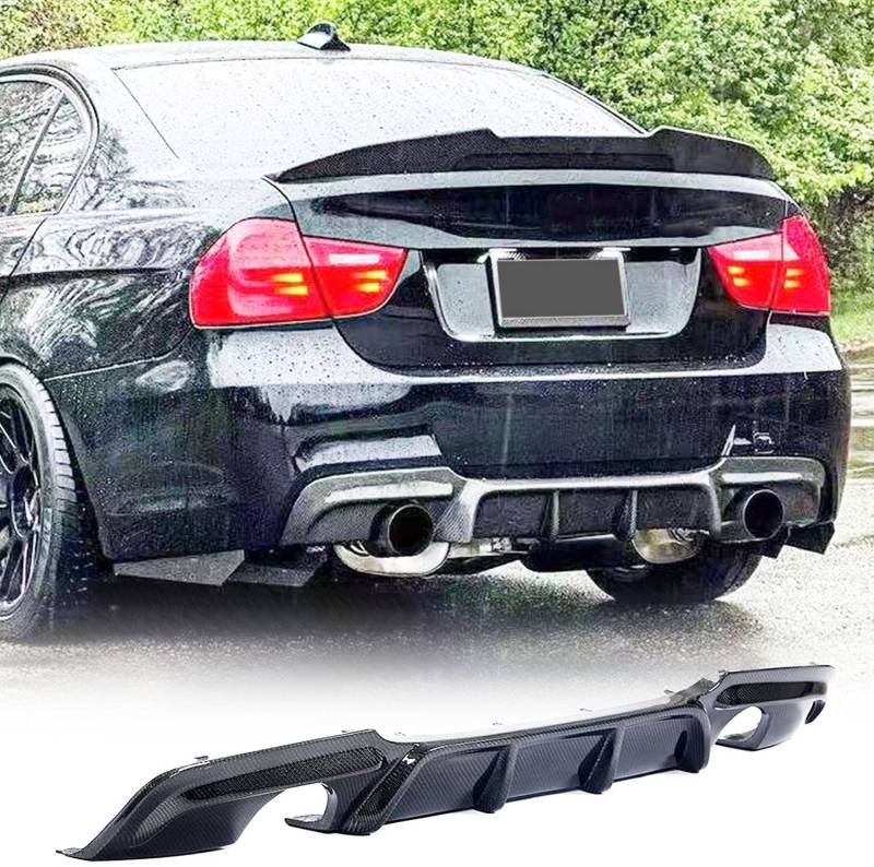 TGFOF Kohlefaser-Heckstoßstangen diffusor Passend für BMW 3er-Serie E90 325i 335i M Sport 2009-2012 Factory Outlet CF Untere Stoßstangen-Spoiler-Körper-Kit von TGFOF