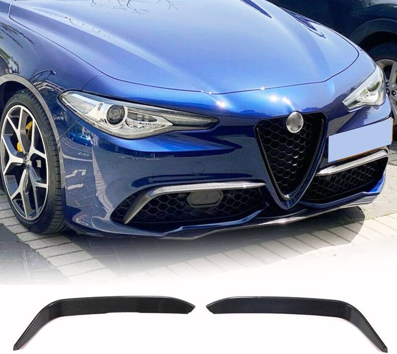 TGFOF Nebelscheinwerfer-Abdeckung aus echtem Kohlefaser Splitter passend für Alfa Romeo Giulia Sport 2015-2021 Frontstoßstangen-Abdeckungen für Frontscheinwerfer von TGFOF