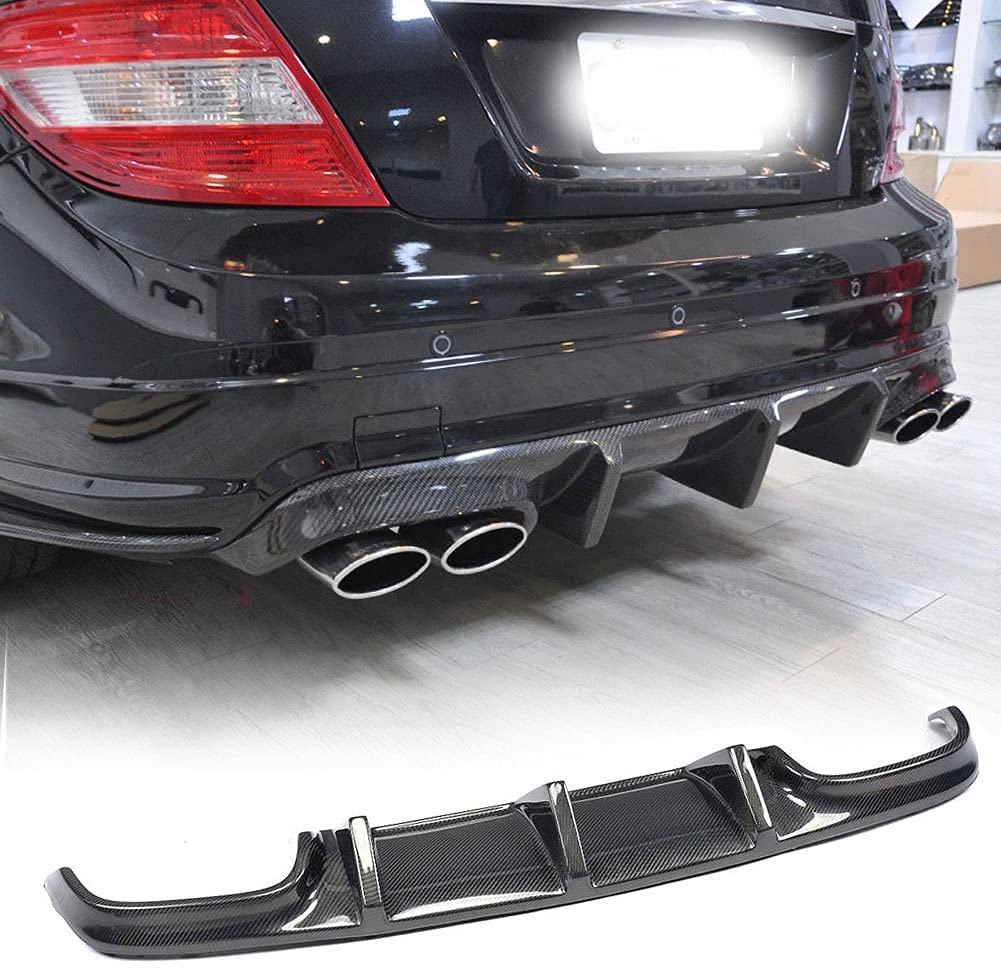 TGFOF W204 Carbon Karbonfaser Heckdiffusor für Mercedes Benz C Klasse W204 C63 AMG Pre-Facelift 2008-2011 Heckstoßstange Lip CF Diffusor Spoiler von TGFOF