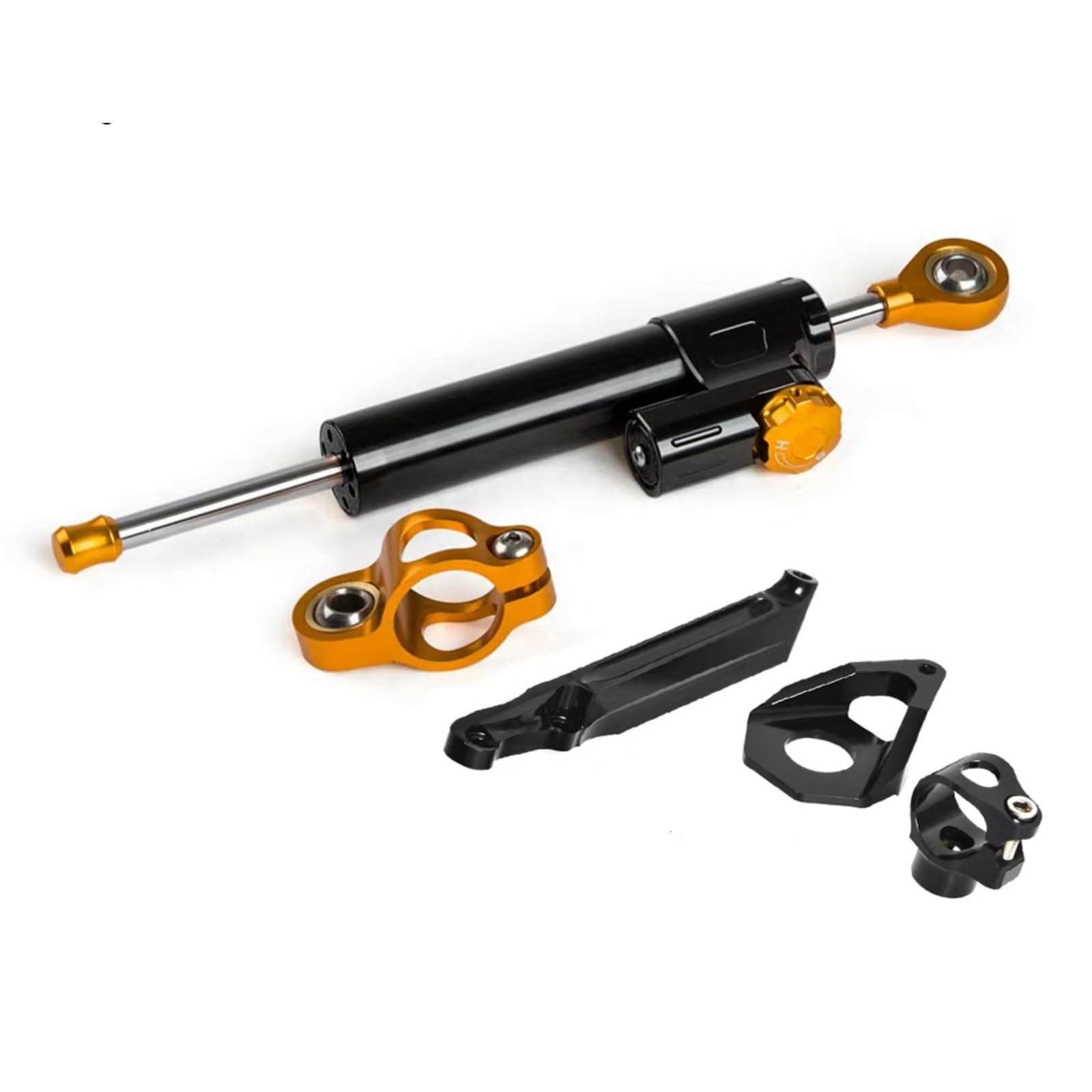 TGFQOLB Lenkungsdämpfer Motorrad Kompatibel Mit CBR600RR Für CBR 600 RR 2005 2006 Motorrad Einstellbare Stabilisator Lenkung Dämpfer Halterung Mount Kit Universal(Yellow) von TGFQOLB