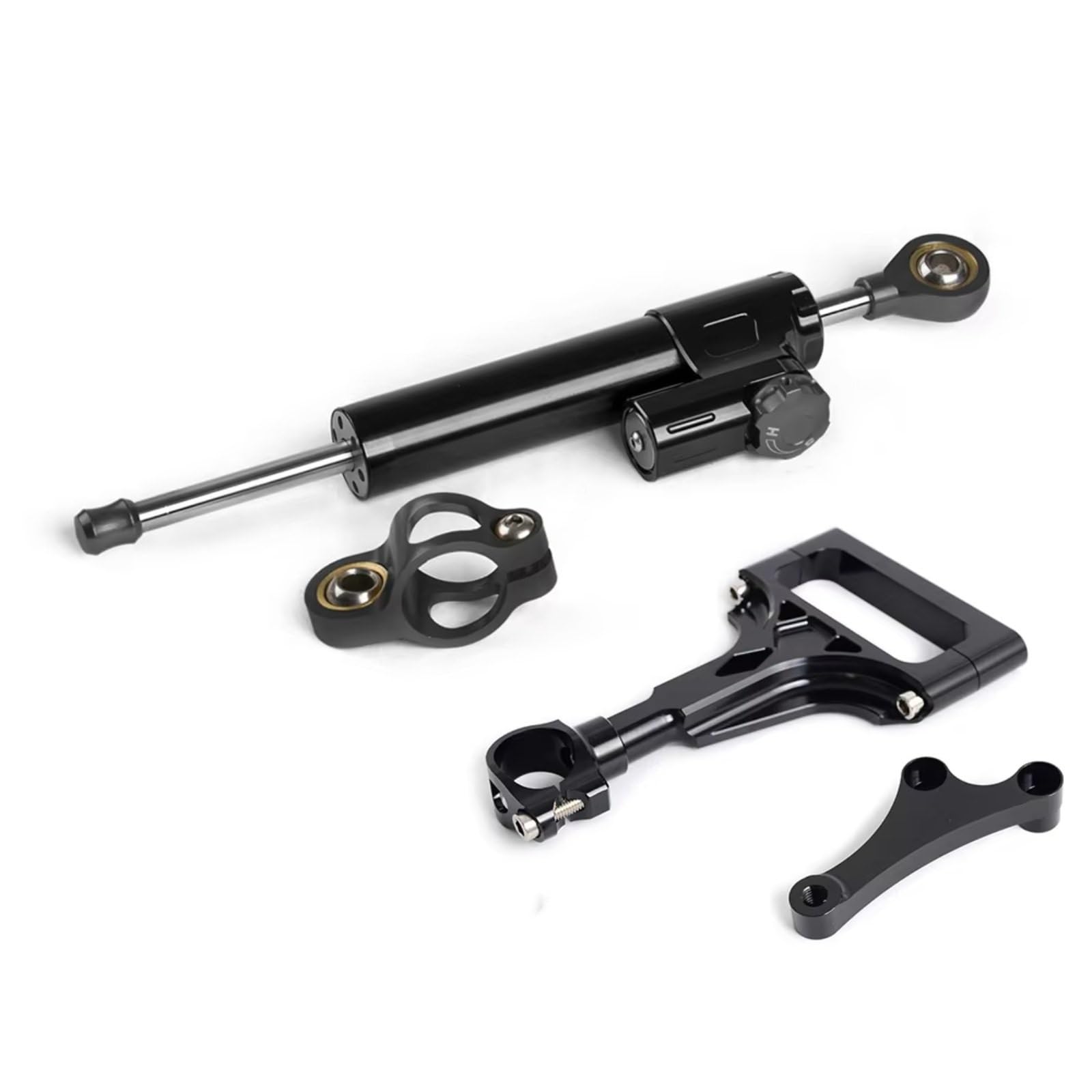 TGFQOLB Lenkungsdämpfer Motorrad Kompatibel Mit Für Z1000 Abs 2003–2009 Motorradlenker Verstellbarer Stabilisator Lenkungsdämpfer Halterungs Set(Black) von TGFQOLB