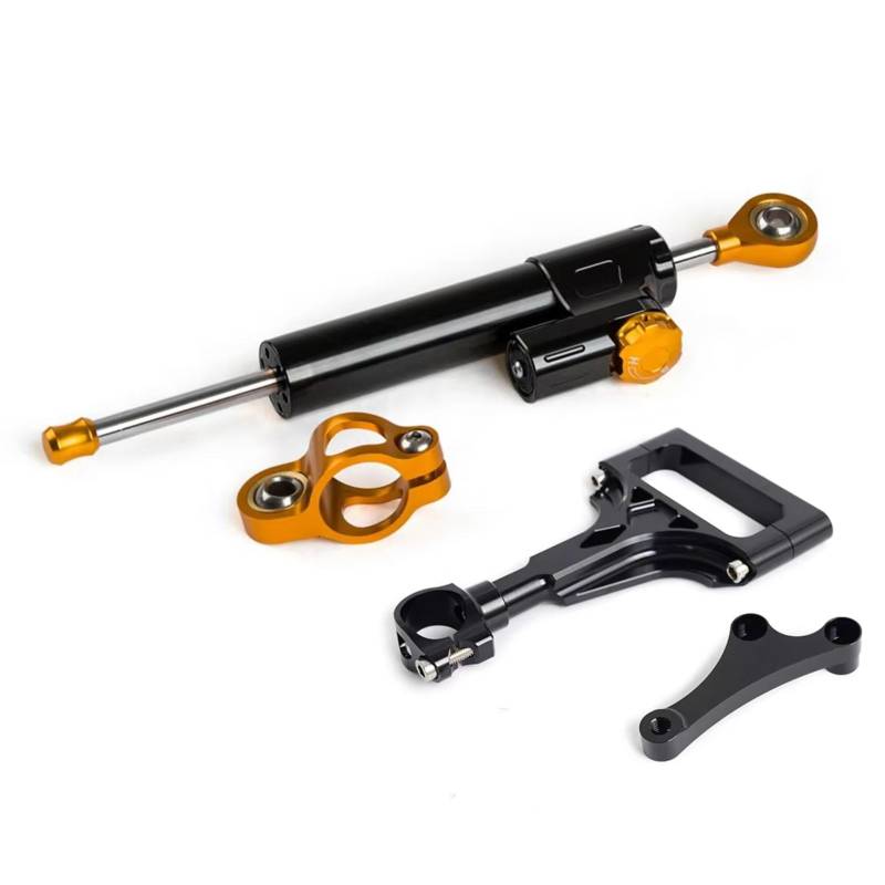 TGFQOLB Lenkungsdämpfer Motorrad Kompatibel Mit Für Z1000 Abs 2003–2009 Motorradlenker Verstellbarer Stabilisator Lenkungsdämpfer Halterungs Set(Yellow) von TGFQOLB