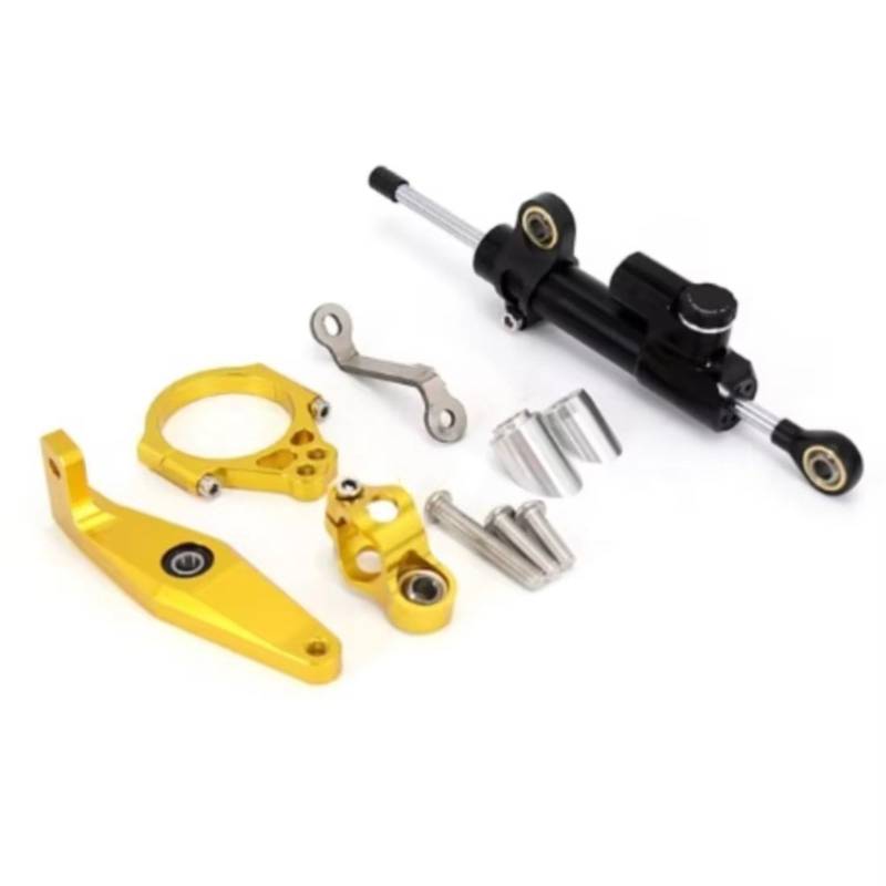 TGFQOLB Lenkungsdämpfer Motorrad Kompatibel Mit Yamaha Für MT 09 Für MT-09 SP Für MT09 2023 Motorrad Lenkungsstabilisator Stoßdämpfer Dämpfer Zubehörständer(Yellow2) von TGFQOLB