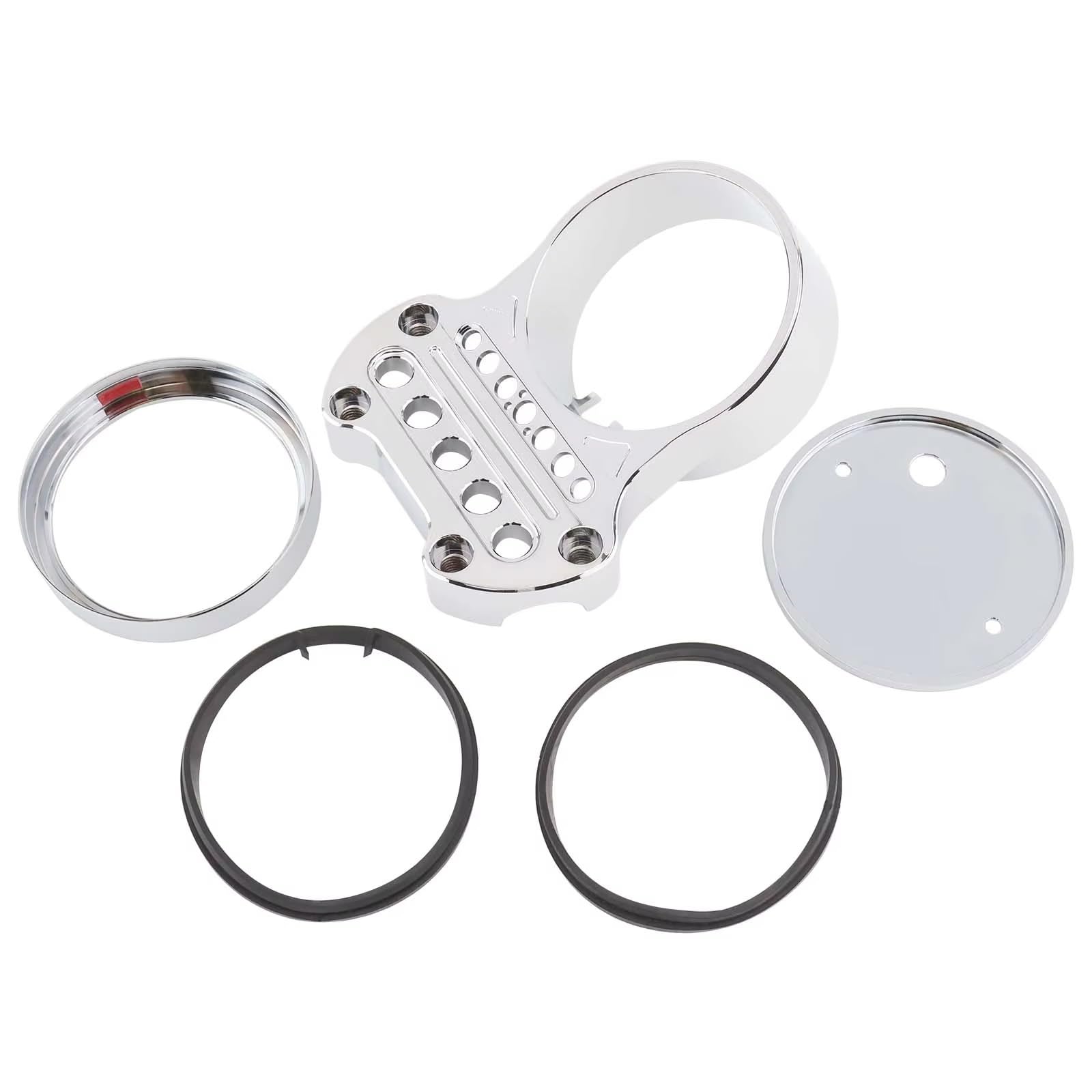 TGFQOLB Motorrad Instrumentengehäuse Für Sportster 883 XL 1995-2007 68513-07B Motorrad Tacho Halterung Gehäuse Front Montieren Umzug Abdeckung W Lenker Top Schellen(Silver) von TGFQOLB