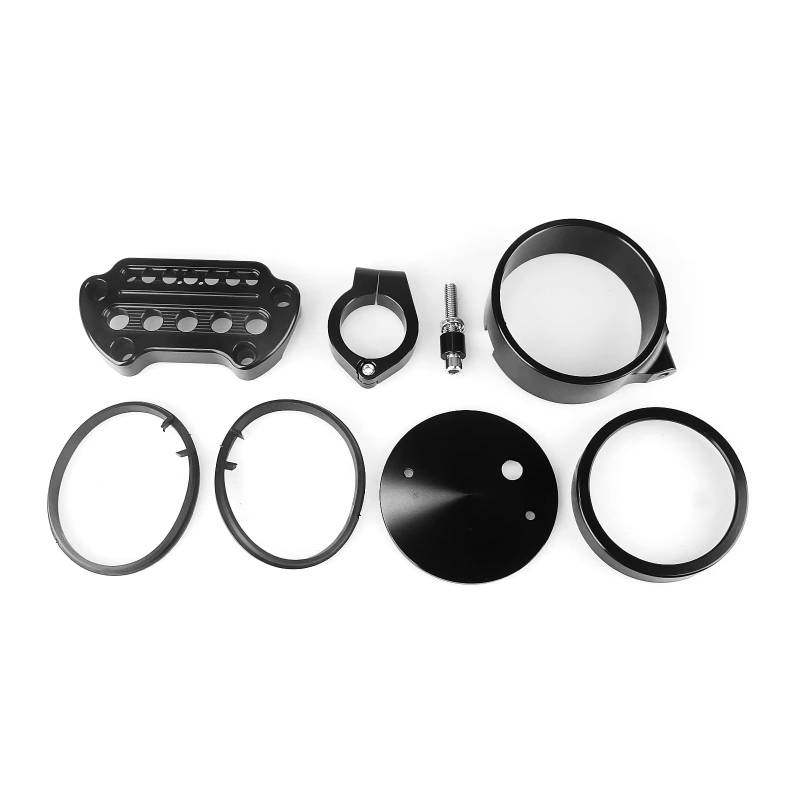 TGFQOLB Motorrad Instrumentengehäuse Für Sportster XL 1995-2015 Für Dyna Für Models 1993-2005 Motorseitenabdeckung Tachometerverlegung Halterung Blinker Lenkererhöhungsklemme(Black) von TGFQOLB