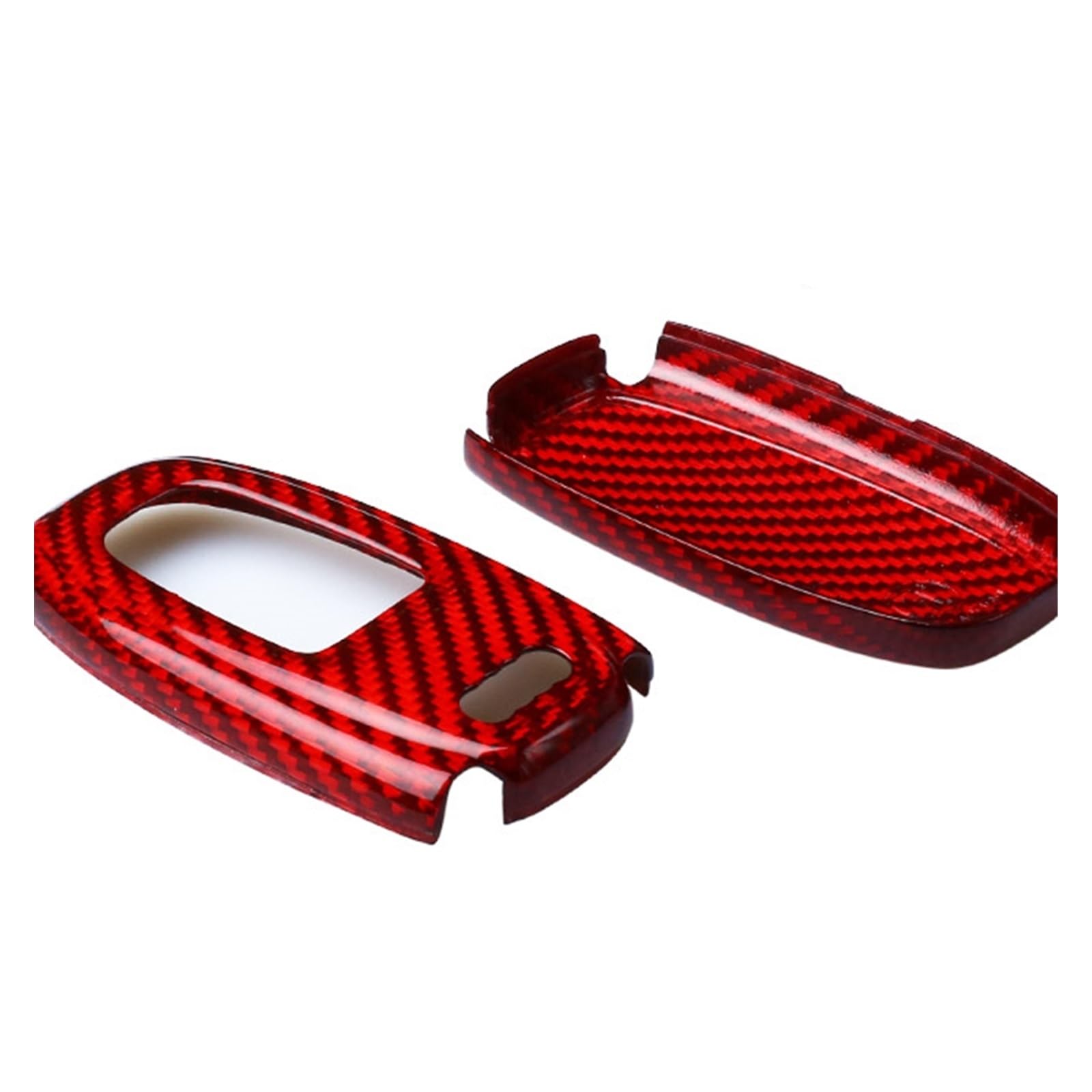 Auto-Fernbedienung Smart 3-Tasten-Schlüsselanhänger-Abdeckungs-Shell-Kit kompatibel for Audi A3 A4 A5 A6 A7 A8 Real Carbon Fiber Rot/Schwarz Case Trim Cap(A) von TGLDGGFD