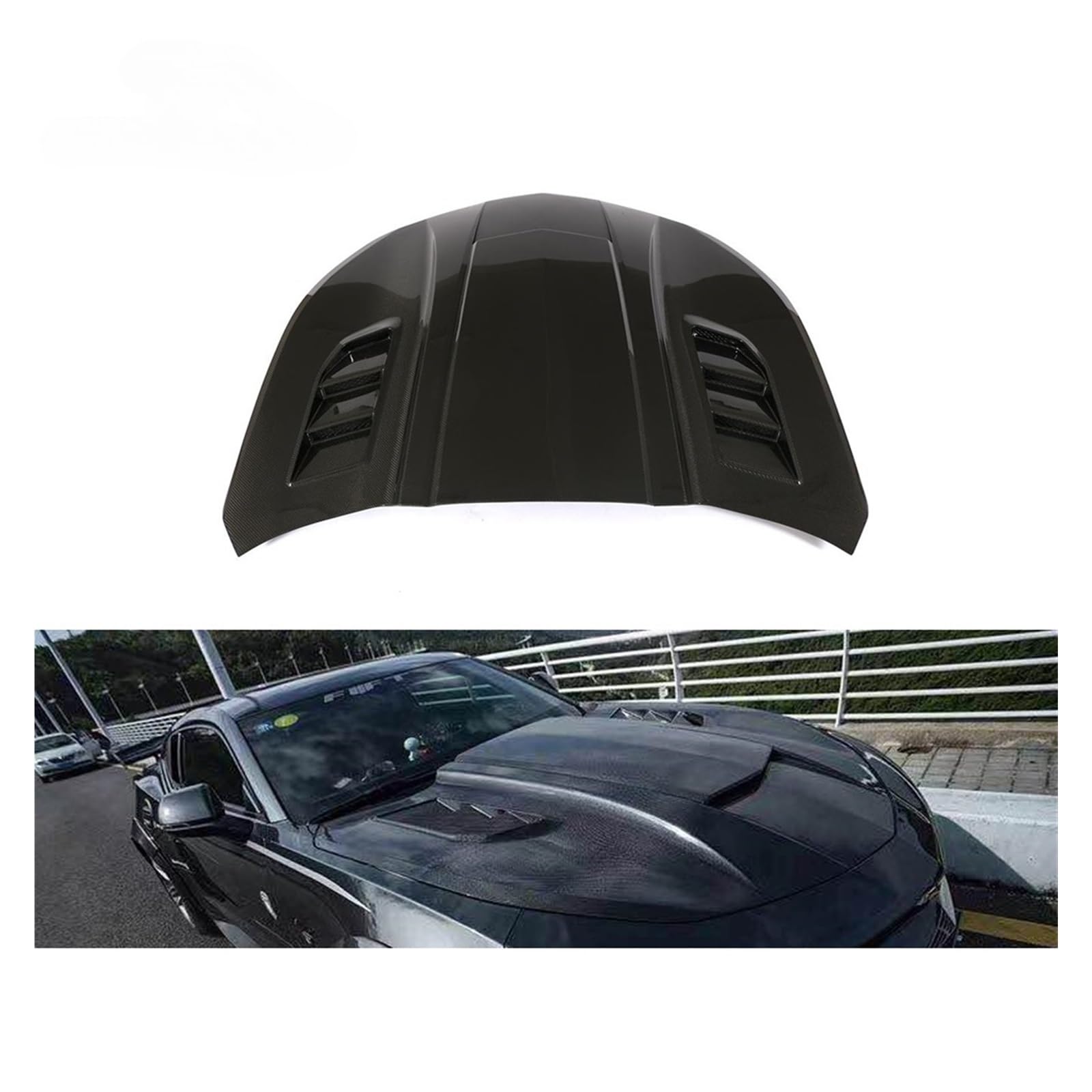 Fiber Motorhaube mit Motorhaubenöffnungen Kompatibel for Chevy Camaro 2016-2018 von TGLDGGFD