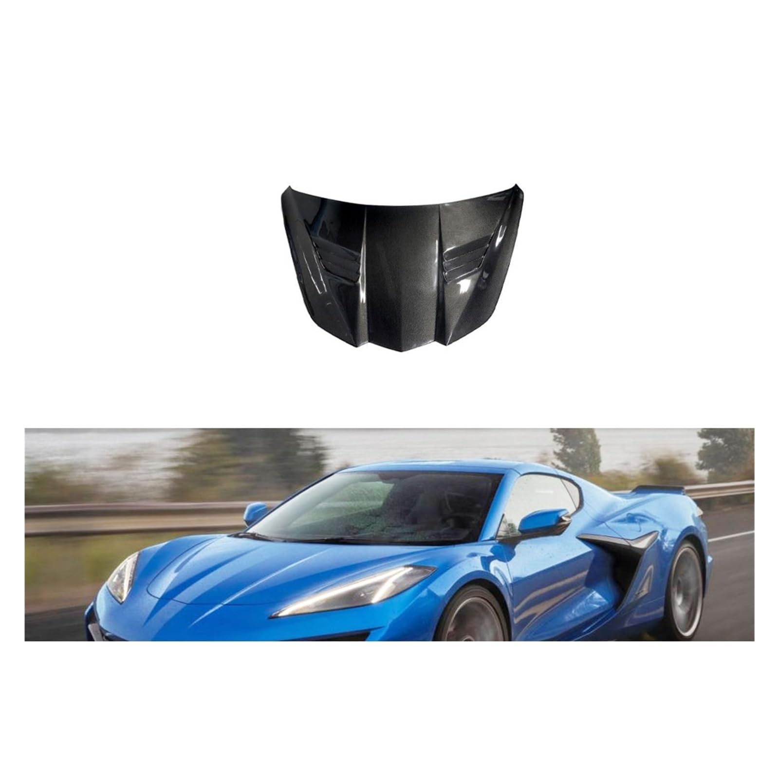 Kompatibel for C8 Carbon Fiber Motorhaube Haube Kompatibel for Corvette C8 Z06 2024 von TGLDGGFD