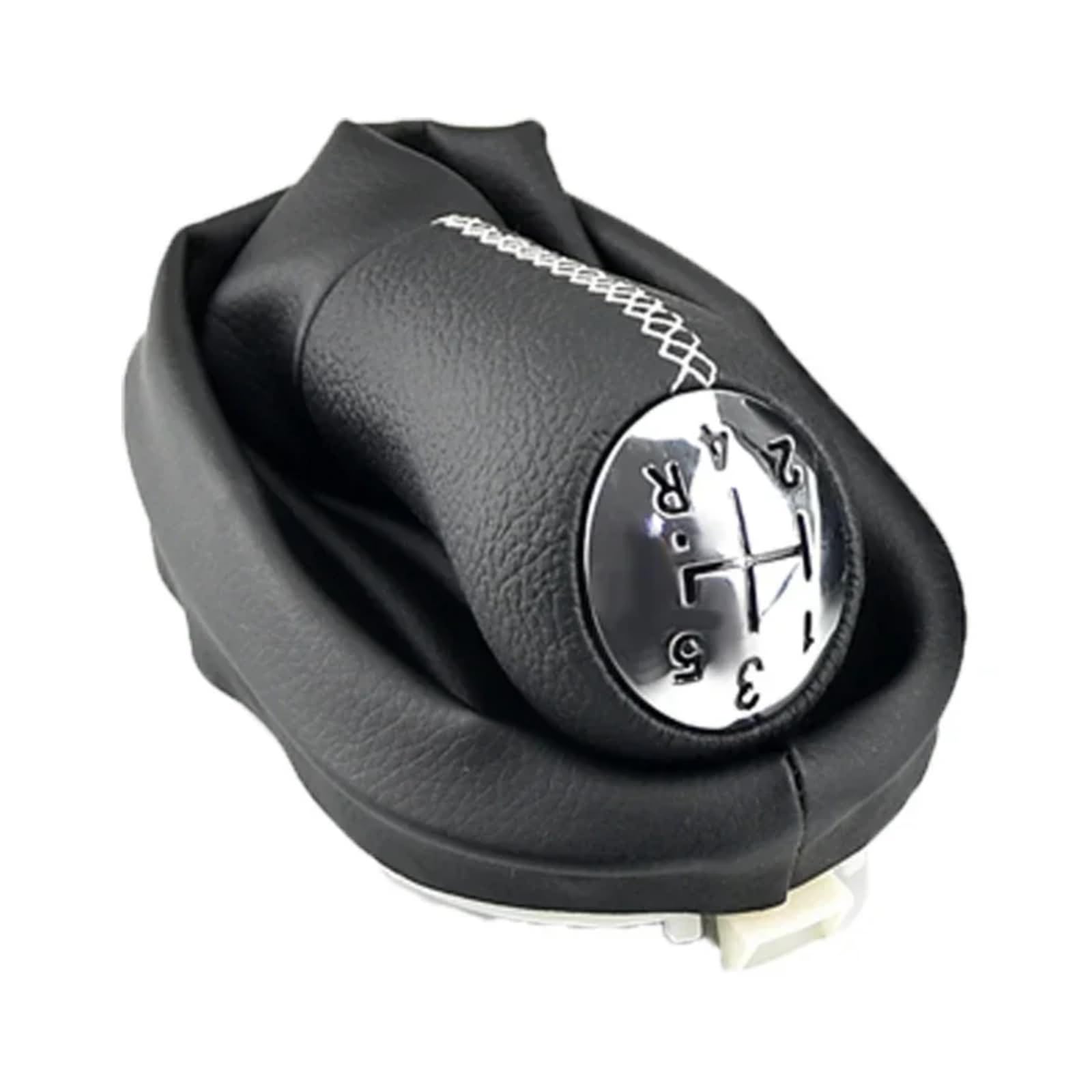 TGUQANM Auto-Schaltknäufe Kompatibel Mit Clio 3 2005 2006 2007 2008 2009 5-Gang-Schaltknauf, Schalthebelmanschette, Schaltknauf, Schalthebelkopf, Wechselgriff(White Stitching Suit) von TGUQANM