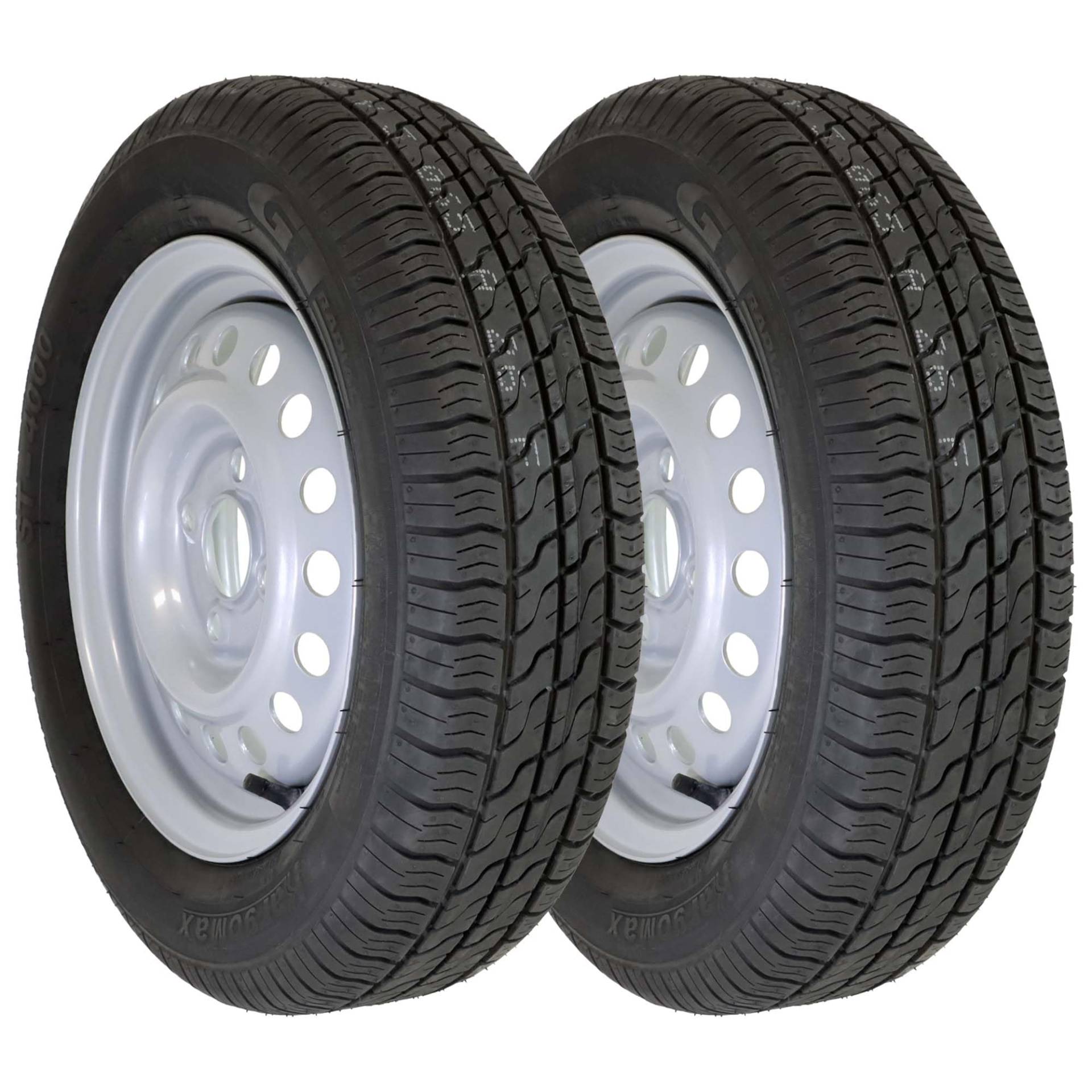 The Drive 2x Komplettrad 155/70 R13 78N M+S für Pkw-Anhänger & Caravan – Felge 4Jx13 H2 ET30 – Lochkreis 4x100 – Tragkraft 425kg – max. 140 km/h – Ersatzräder mit GT-Radial Kargomax ST-4000 von THE DRIVE