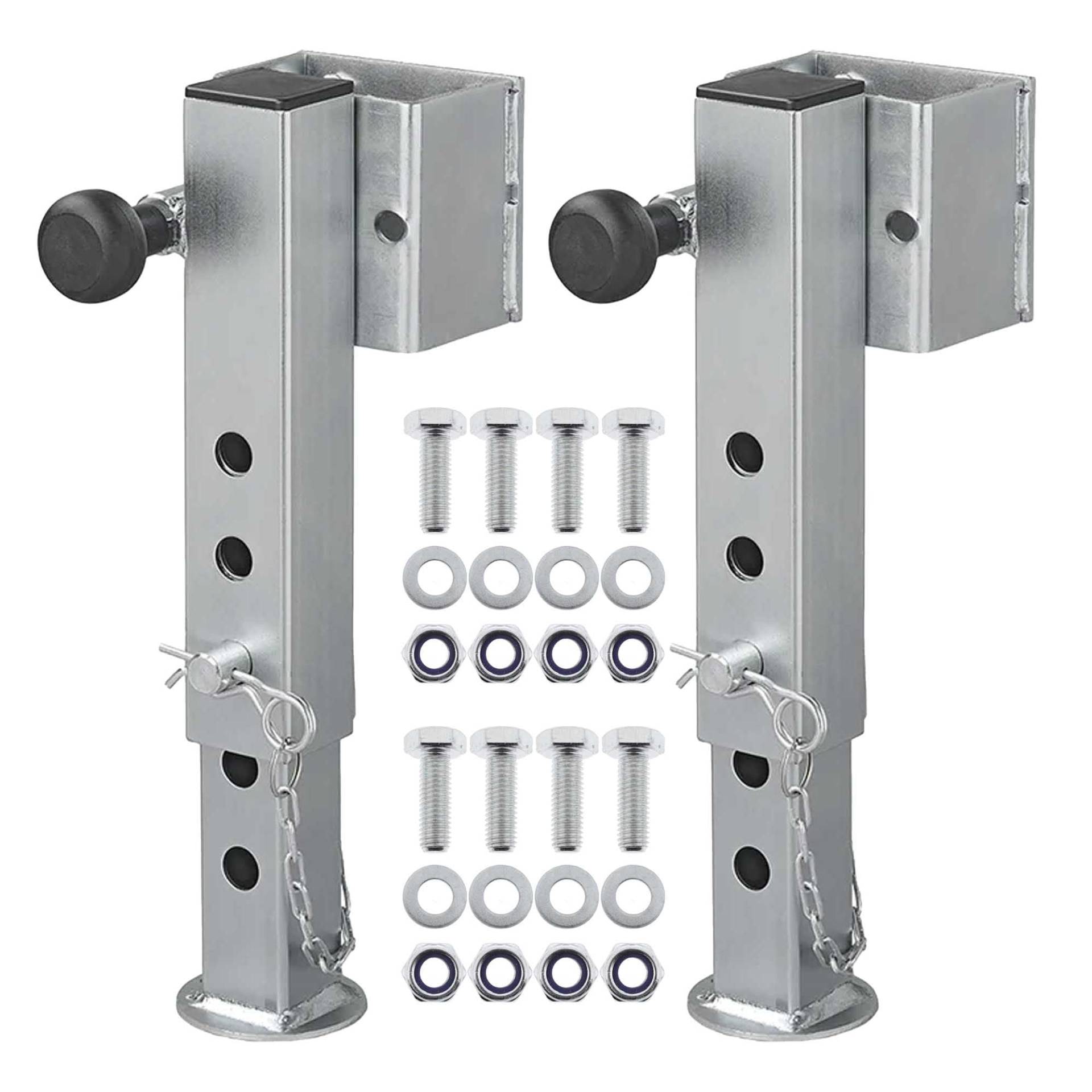 THE DRIVE 2X Anhänger Abstellstützen 60x60mm klappbar 346-546mm je 1300 kg mit Schraubensatz | 200mm Hub | 5-Stufig | für Kipper, Hochlader etc. von THE DRIVE