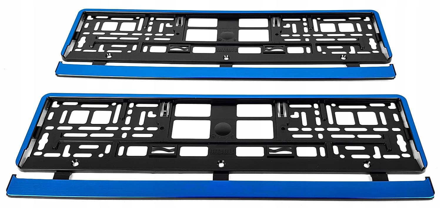 2 x kurz Kennzeichenhalter 46 cm Nummernschildhalter 460 x 110 mm Farbe Wahlbar (blau hp) von THE7 AUTOMOTIVE