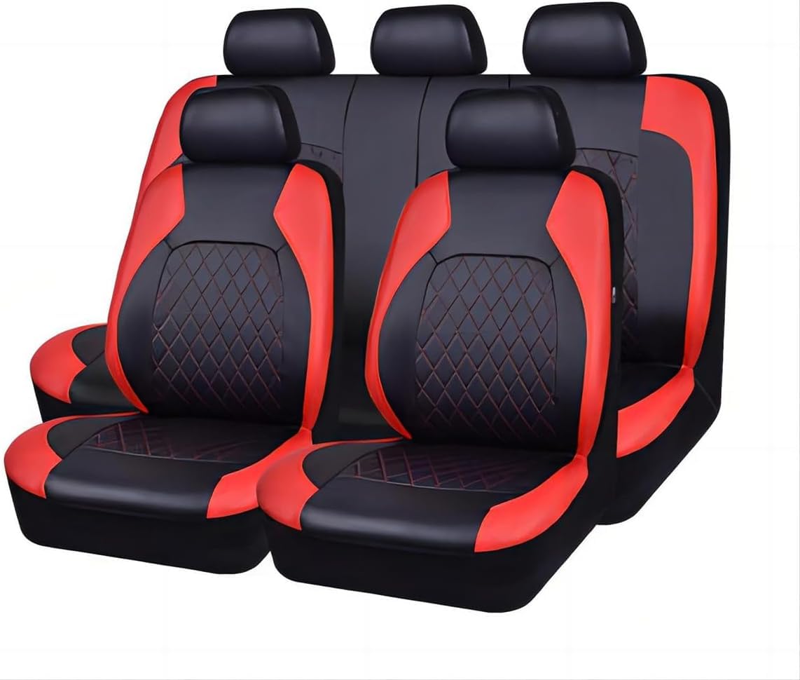 Sitzbezügesets Autositzbezüge Set für Peugeot 2008 aktiv/allur/GT SUV 2020 2021 Sitzbezüge Auto Set für die Vordersitze Rückbank Kissen Schutz,B-Red von THERES