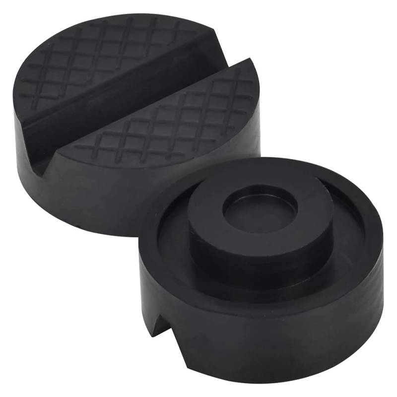 THETHO 2pcs Universelle Wagenheber Gummiauflage Rahmenschienenschutz Trolley Rangierwagenheber Jack Pinch Welds Protector Waffeloberfläche Hebebühnen Seitenrahmenschienenschutz Puck/Pad Rubber65×35mm von THETHO