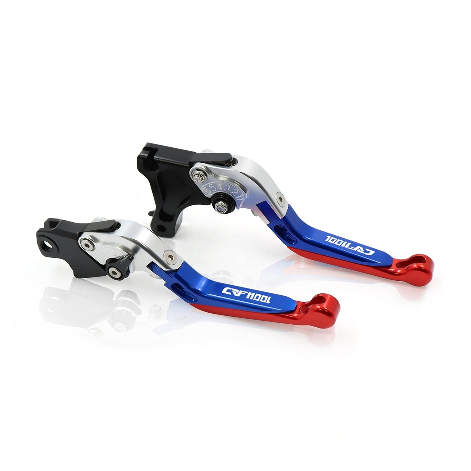 THIKK CNC-Lenker Verstellbarer Ausziehbarer Klappbremskupplungshebel Replacement for Hon Da CRF1100L Africa Twin DCT 2017-2022 CRF1100 L CRF 1100 L Brake Clutch Levers(SilverBlueRed) von THIKK