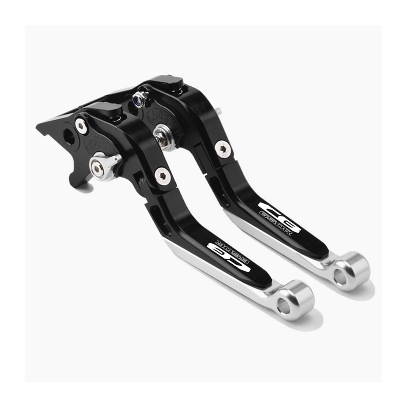 THIKK Motorradzubehör CNC Einstellbare Faltbare Ausziehbare Rollerbremse Kupplungshebel Griff Replacement for Hon Da CB650R CB 650R Brake Clutch Levers(BlackBlackSilver) von THIKK