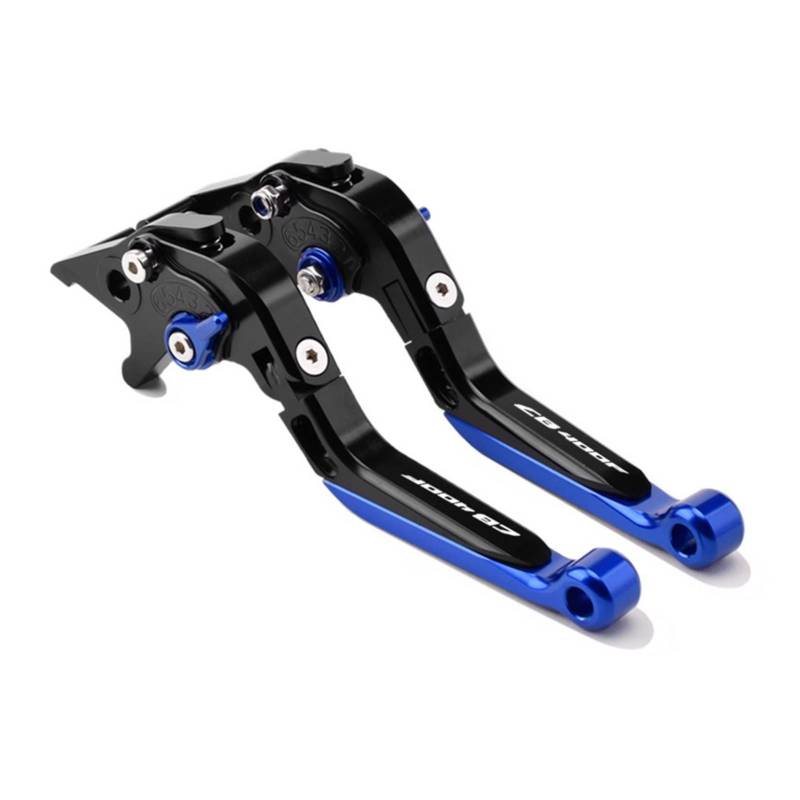 THIKK Motorradzubehör Flash-Angebote Einstellbare Faltbare Ausziehbare Bremskupplungshebelgriff Replacement for Hon Da CB400F CB 400F 400 F Brake Clutch Levers(BlackBlackBlue) von THIKK