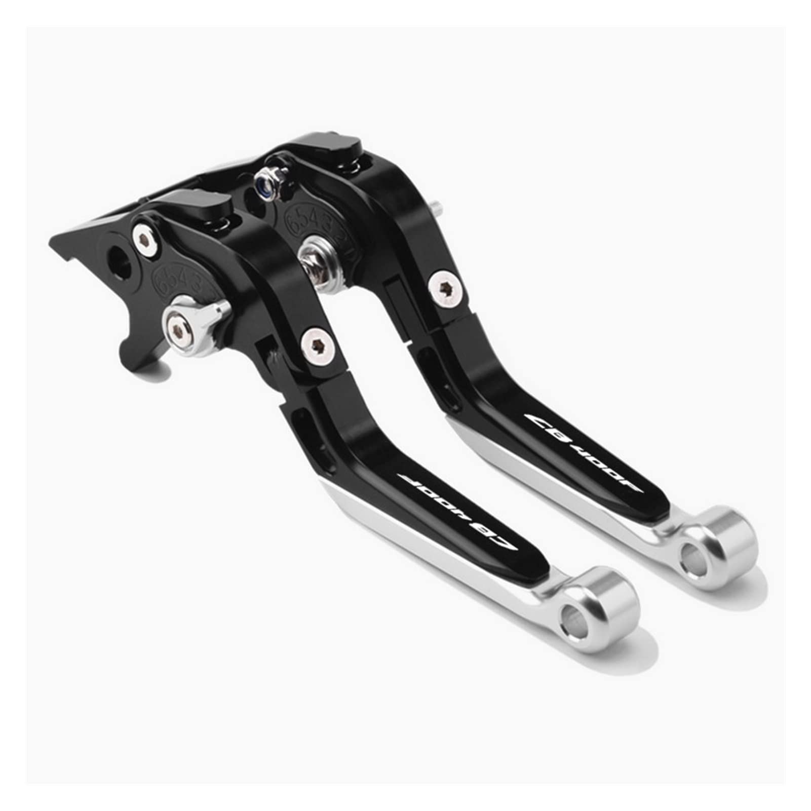 THIKK Motorradzubehör Flash-Angebote Einstellbare Faltbare Ausziehbare Bremskupplungshebelgriff Replacement for Hon Da CB400F CB 400F 400 F Brake Clutch Levers(BlackBlackSilver) von THIKK