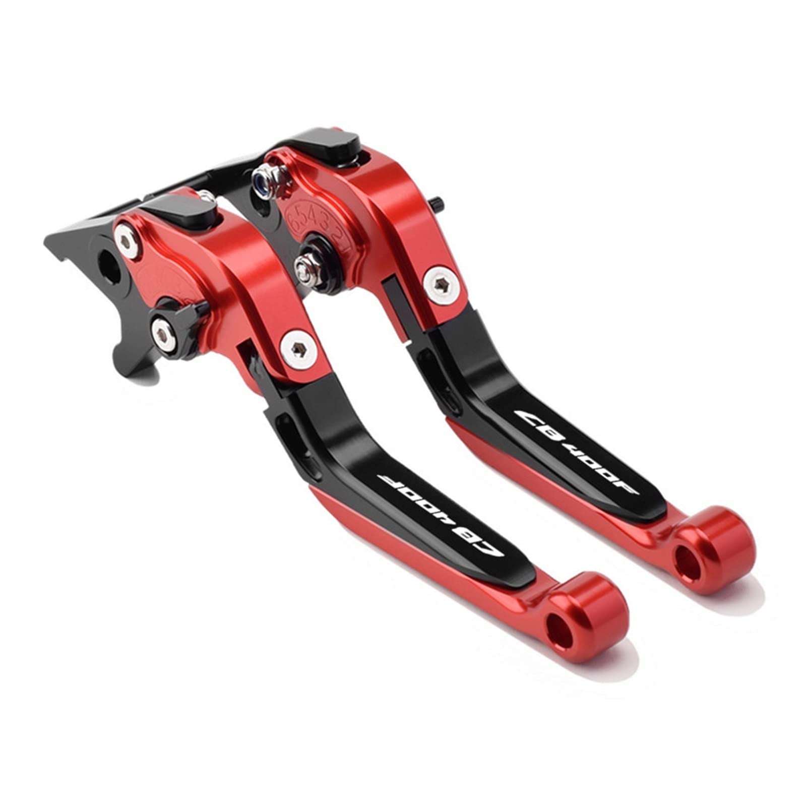 THIKK Motorradzubehör Flash-Angebote Einstellbare Faltbare Ausziehbare Bremskupplungshebelgriff Replacement for Hon Da CB400F CB 400F 400 F Brake Clutch Levers(RedBlackRed) von THIKK