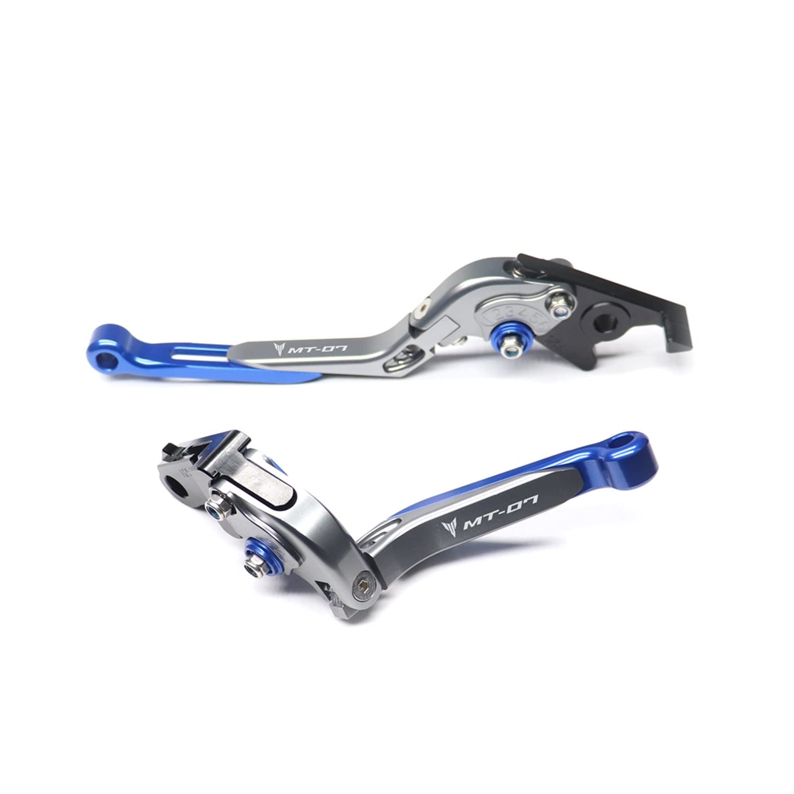 THIKK Replacement for Ya Ma Ha MT-07 MT-09 2021 Kupplung Vorderradbremshebel MT07 MT09/SP Einstellbare Teleskop-Klapp-Spurstange FZ07 FZ09 Zubehör Brake Clutch Levers(SilverSilverBlue) von THIKK