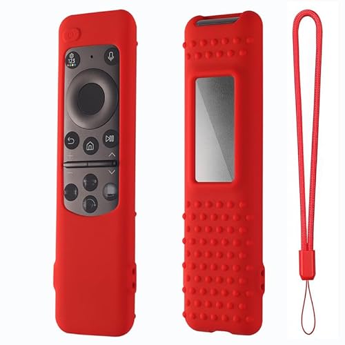 Fernbedienungshülle Kompatibel für Samsung BN59-01432 2023 Neu, Schutzhülle für TV-Fernbedienung Stoßfeste Silikonhülle Ersatzhülle mit Lanyard (nur Hülle) (Rot) von THLMT