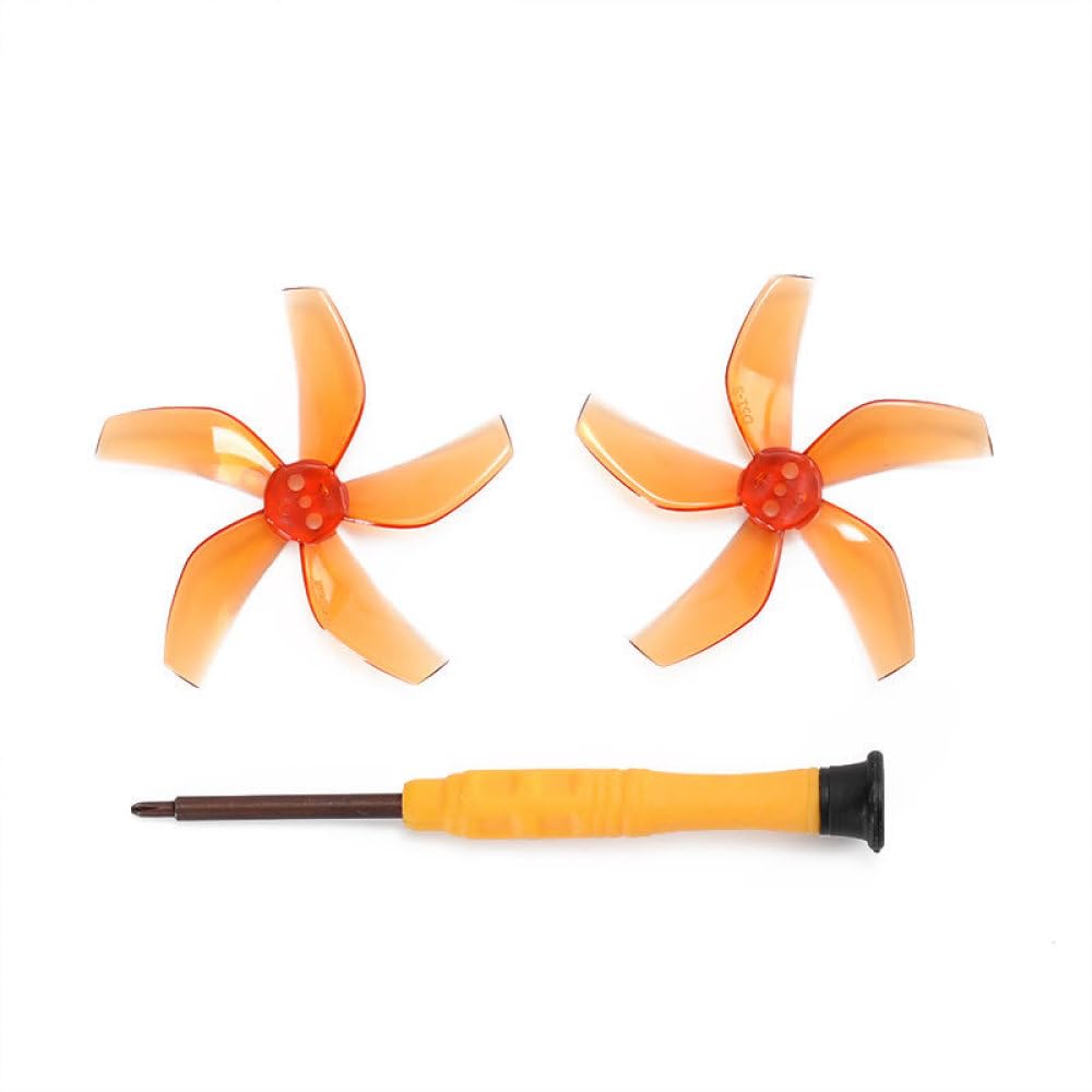 Geräuscharme Propeller Kompatibel für DJI NEO, Drohne Propeller Requisiten Schnellspanner Quadcopter Propeller Ersatz Flügel Drohne 5-Blatt-Paddel (keine Schrauben) (1 Paar orange) von THLMT