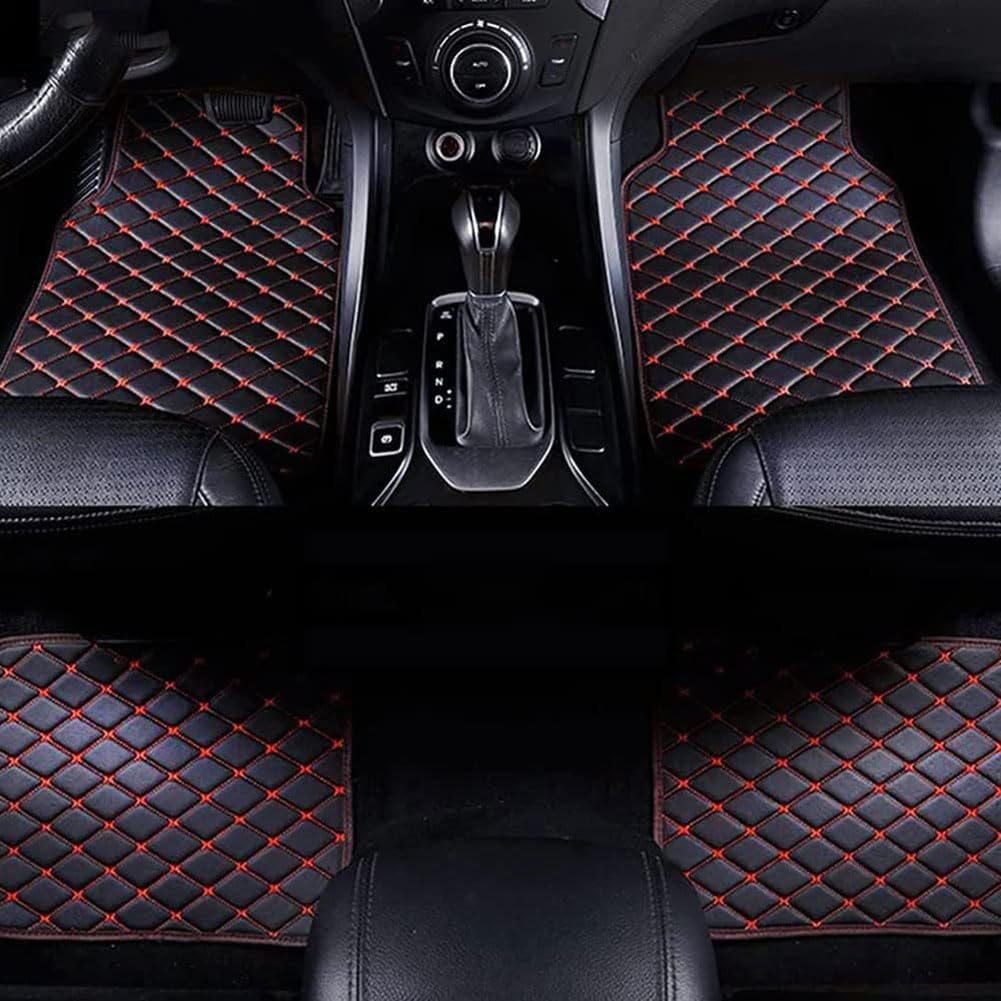 4Stück Leder Auto Fußmatten für Benz GLE 5 Seats 2015-2019 w166, Allwetterschutz Teppichmatten rutschfeste Wasserdicht Automatten SchüTzen Interieur Bodenmatten Auto ZubehöR LHD,B/BlackRed von THNIKK