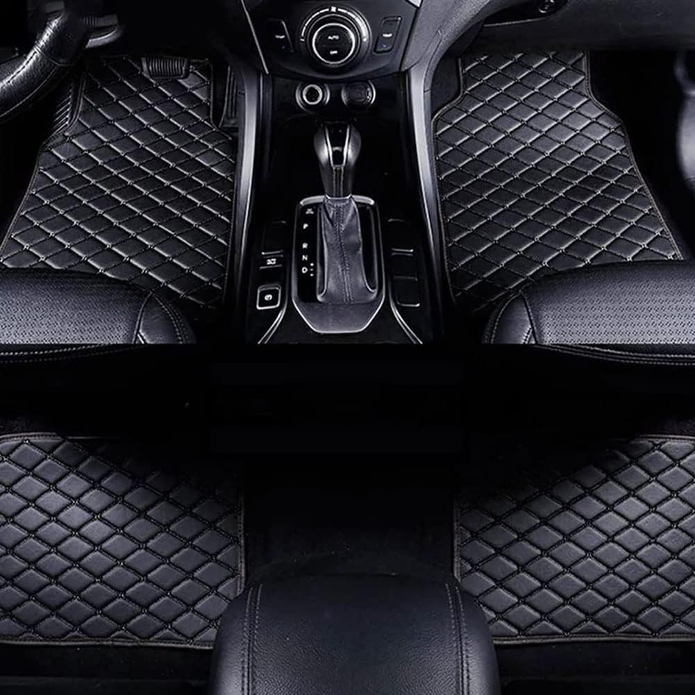 4Stück Leder Auto Fußmatten für Benz GLE Coupe 2 Doors 2010-2019, Allwetterschutz Teppichmatten rutschfeste Wasserdicht Automatten SchüTzen Interieur Bodenmatten Auto ZubehöR LHD,A/Black von THNIKK