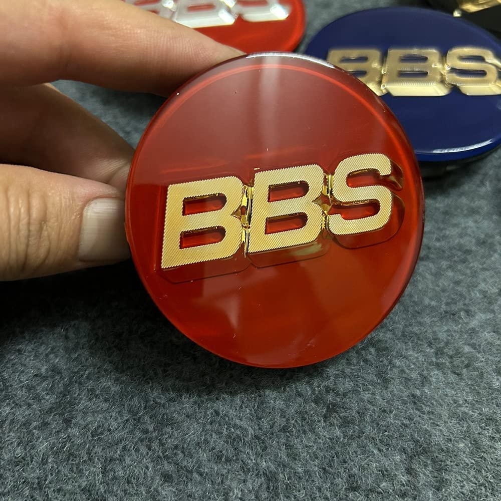 4 Stück Nabendeckel für BBS 56MM, Verschleißfest Und Langlebig Radnabenabdeckung Center Radkappen Radnabendeckel Mit Logo Zierdeckel Zubehör,A von THOMIX