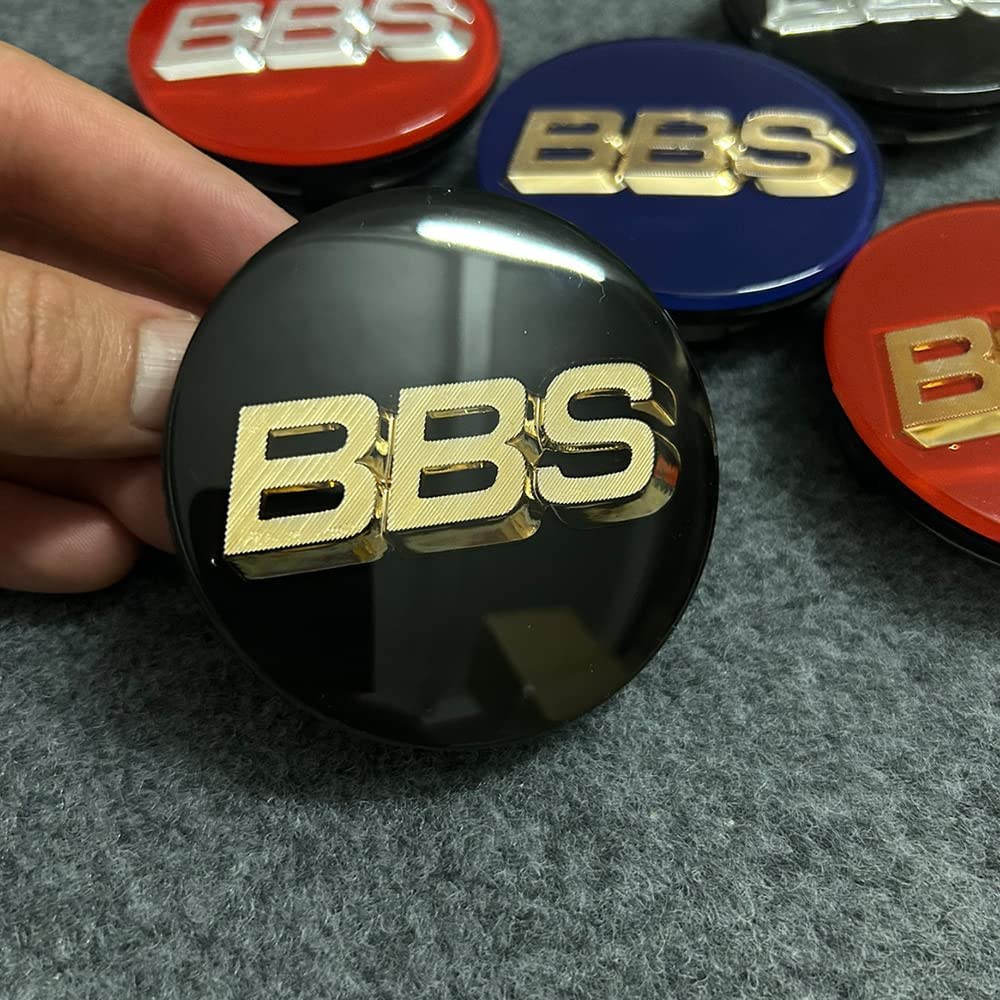 4 Stück Nabendeckel für BBS 56MM, Verschleißfest Und Langlebig Radnabenabdeckung Center Radkappen Radnabendeckel Mit Logo Zierdeckel Zubehör,C von THOMIX