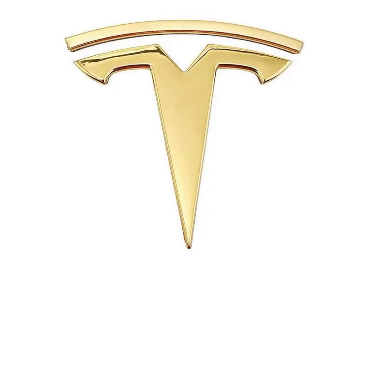 Auto Logo Aufkleber Abzeichen für Tesla Model 3, Selbstklebend Autoaufkleber Emblem Abziehbilder, Body Abzeichen Aufkleber, Auto Zubehör,Back-D Gold von THOMIX