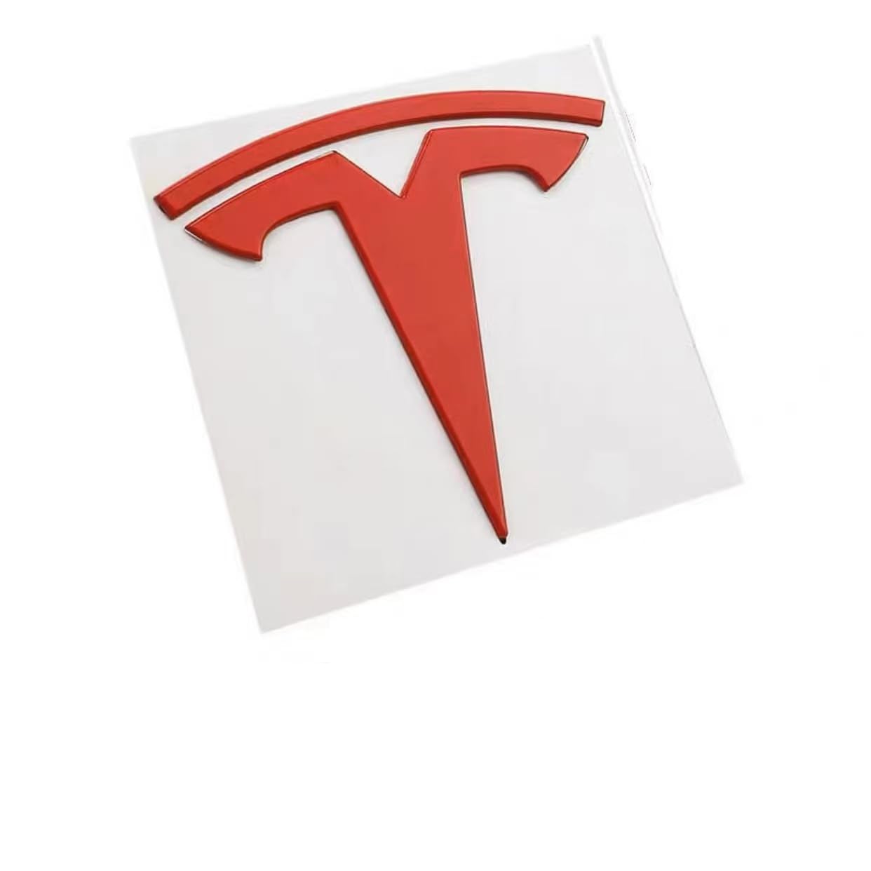 Auto Logo Aufkleber Abzeichen für Tesla Model 3, Selbstklebend Autoaufkleber Emblem Abziehbilder, Body Abzeichen Aufkleber, Auto Zubehör,Front-Red von THOMIX