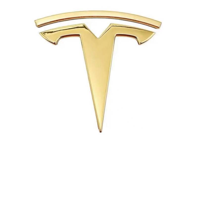 Auto Logo Aufkleber Abzeichen für Tesla Model Y, Selbstklebend Autoaufkleber Emblem Abziehbilder, Body Abzeichen Aufkleber, Auto Zubehör,Back-D Gold von THOMIX