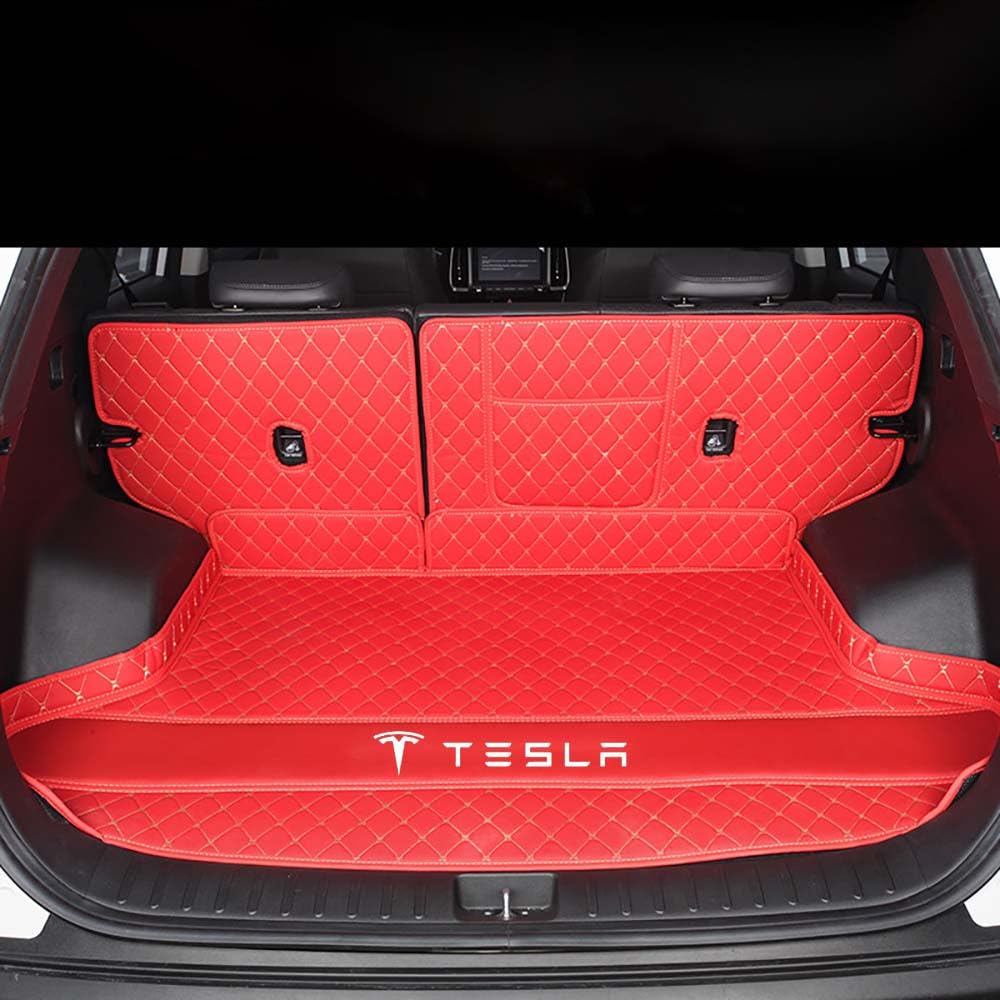Auto Kofferraummatten, Für Tesla Model S 2014-2018, Langlebiges Wasserdicht Kratzfest Kofferraumwanne Kofferraum Schutzmatte,G von THRU
