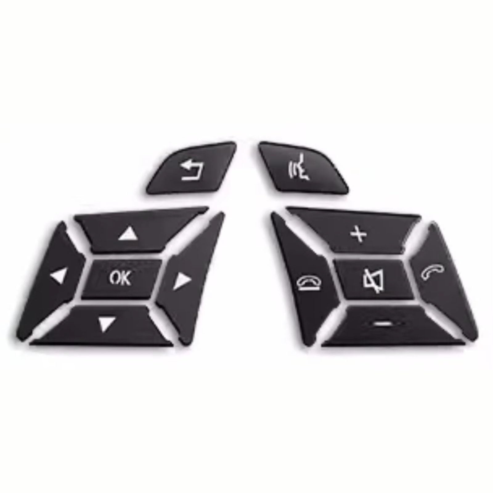 Autoknopf Aufkleber Set Kompatibel Mit Benz Für CLS 2010 2011 2012 2013 Auto Lenkrad Taste Dekorative Schutz Aufkleber Innen Zubehör(White) von THRU