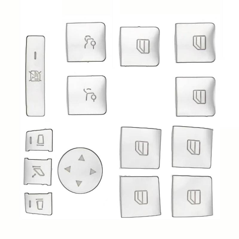 THRU Autoknopf Aufkleber Set Kompatibel Mit Benz Für GL-Klasse 2013 2014 Autoinnenraumfensterglas-Hebeknopfverkleidungsabdeckung Knopfaufkleber Autoinnenraumzubehör von THRU