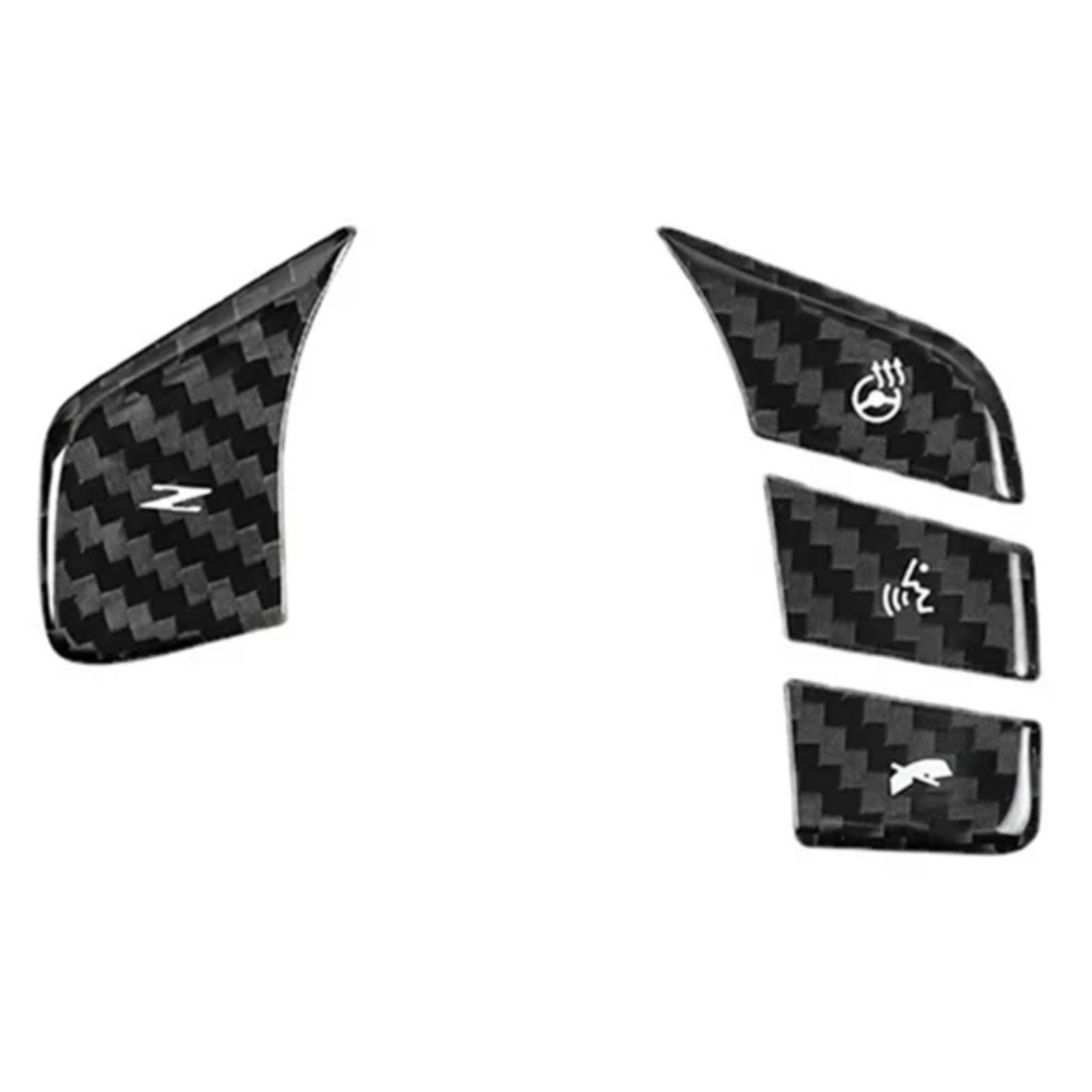 THRU Autoknopf Aufkleber Set Kompatibel Mit Chevrolet Für Corvette Für C8 2020 2021 2022 2023 Auto Carbon Fiber Lenkradknopf Aufkleber Zierabdeckung Beheizter Knopf Aufkleber von THRU