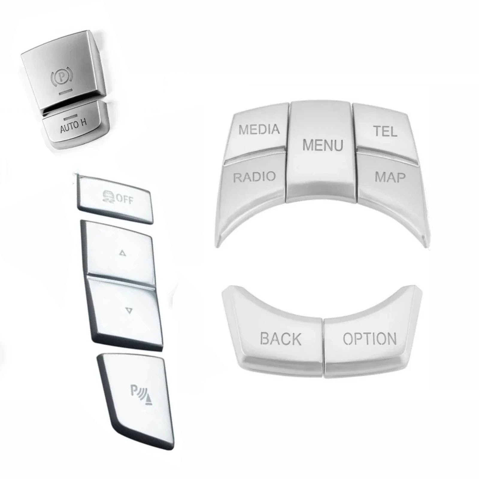 THRU Autoknopf Aufkleber Set Kompatibel Mit Für X4 2014 2015 2016 Autoinnenraum Multimedia-Bedienschalter Start-Stopp-Tasten Abdeckung Aufkleber Zubehör von THRU