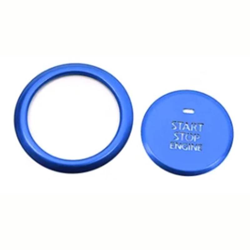 THRU Autoknopf Aufkleber Set Kompatibel Mit Mazda Für 3 Für Axela 2020 Auto-Styling-Aufkleber Auto-Motor-Zündung Start Stop Ring Gehäuseknopf Dekoration Schalter Zubehör(Blue) von THRU