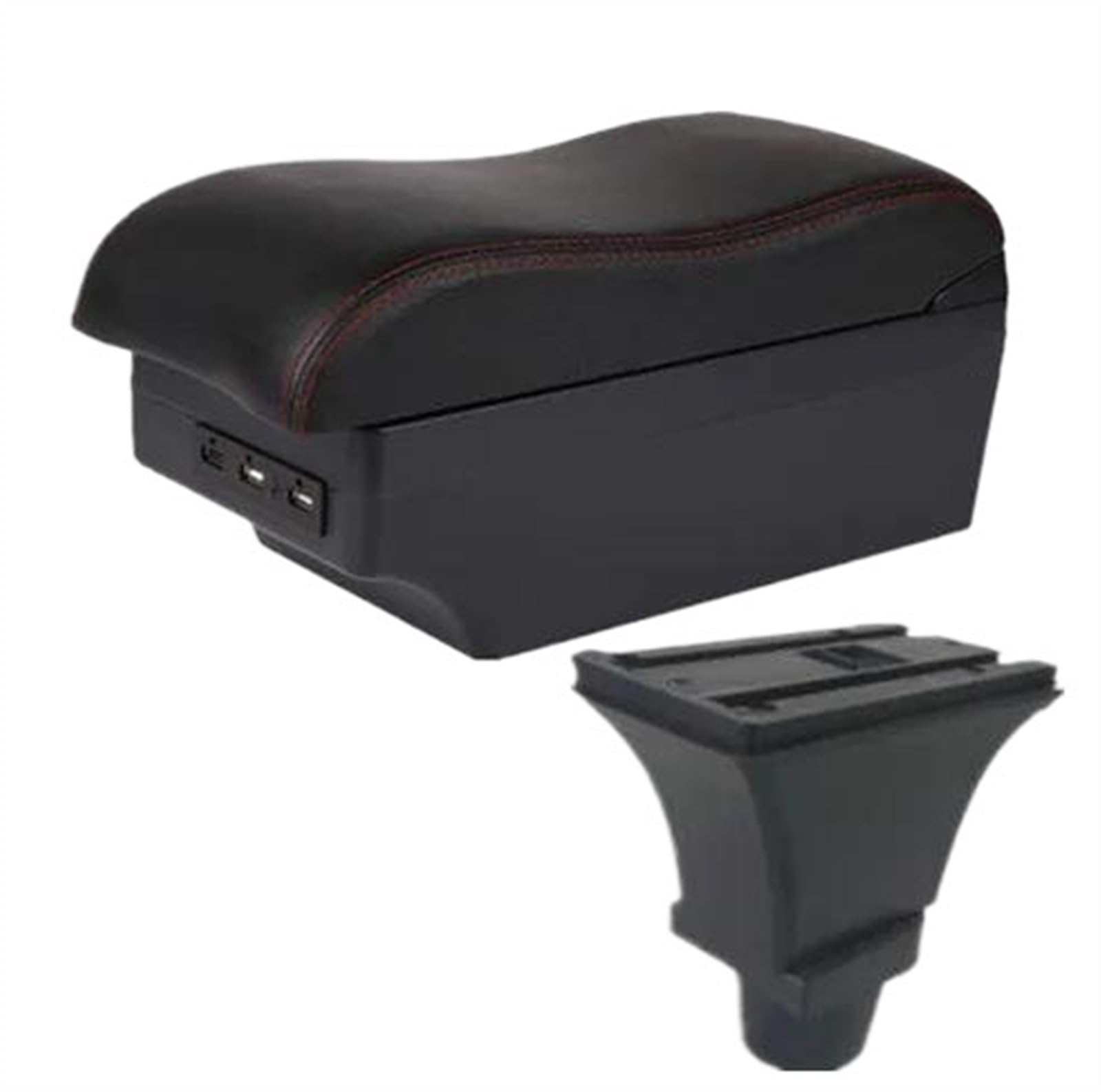 THRU Kompatibel Mit FIAT 500 Auto, Verstellbarer Armlehnenbox-Schutz, Mittelkonsolen-Armlehnenverlängerung Mit 7 USB Auto Armlehnen(2) von THRU