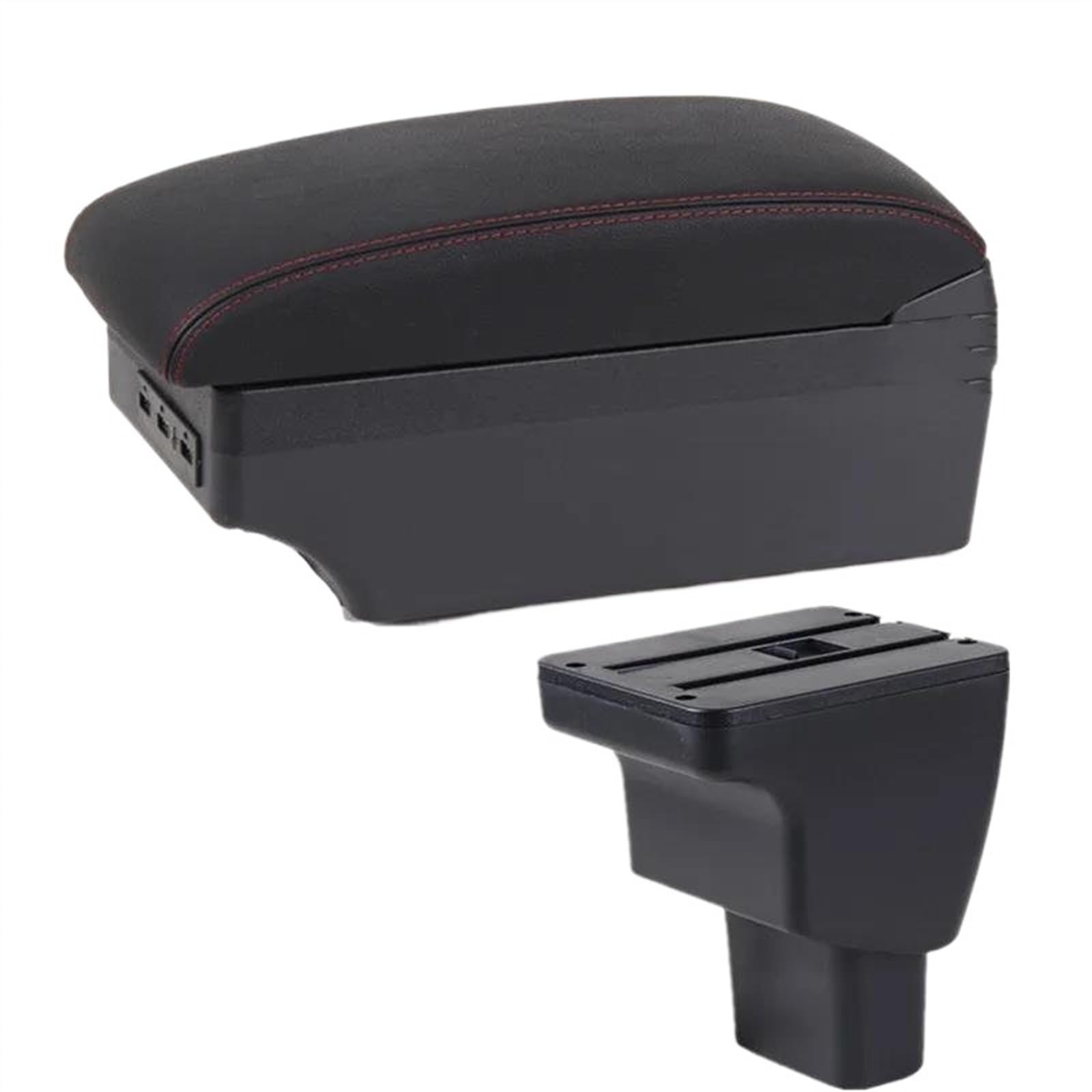 THRU Kompatibel Mit Hyundai I10 Auto-Doppelschicht-Armlehnen-Aufbewahrungsbox, Mittelkonsolen-Abdeckung, Handlauf-Organizer-Tablett Auto Armlehnen(color1) von THRU