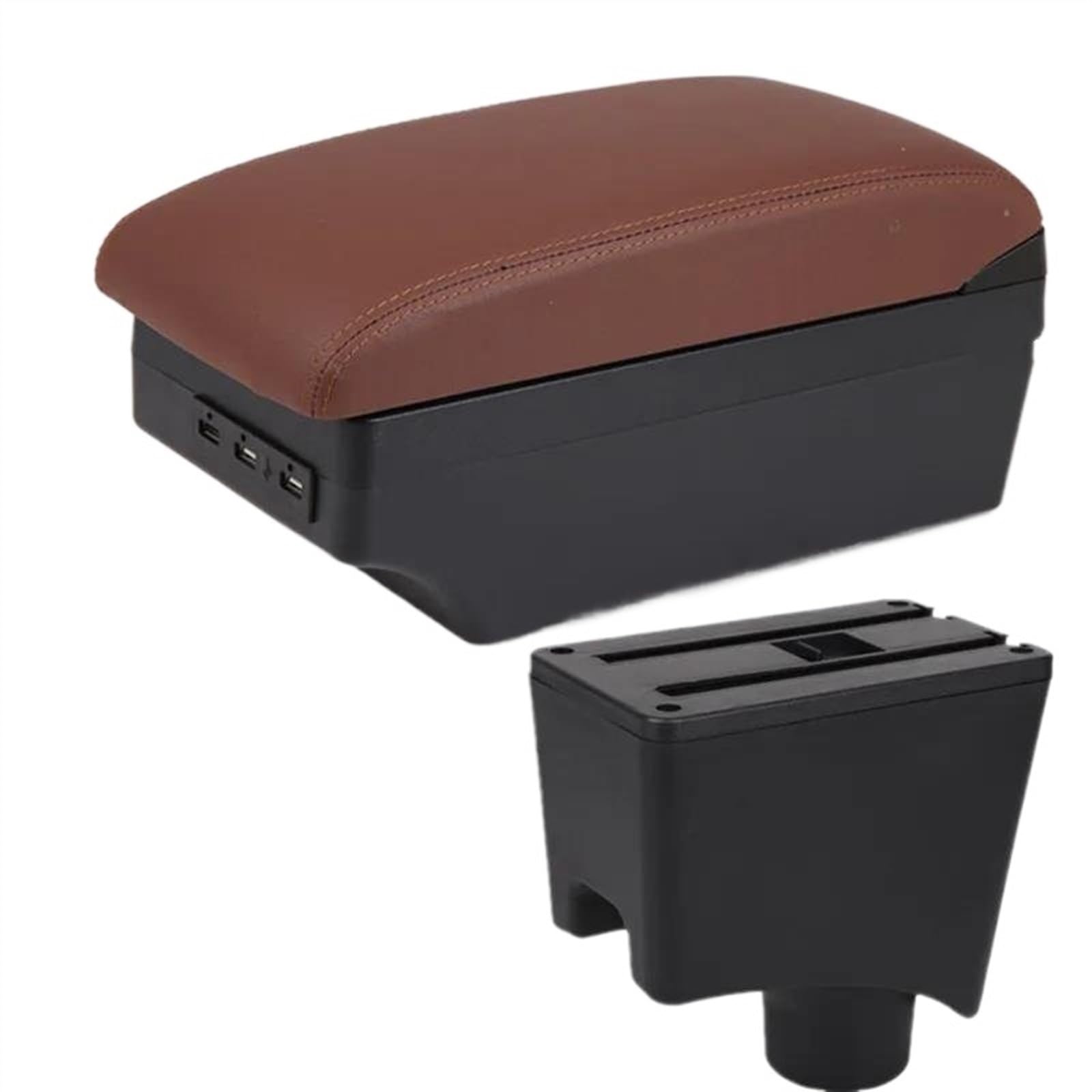 THRU Kompatibel Mit Lada Für Largus Auto Dual-Layer-Mittelkonsole Aufbewahrungsbox Armlehne Mit Getränkehalter 7 USB Auto Armlehnen(6) von THRU